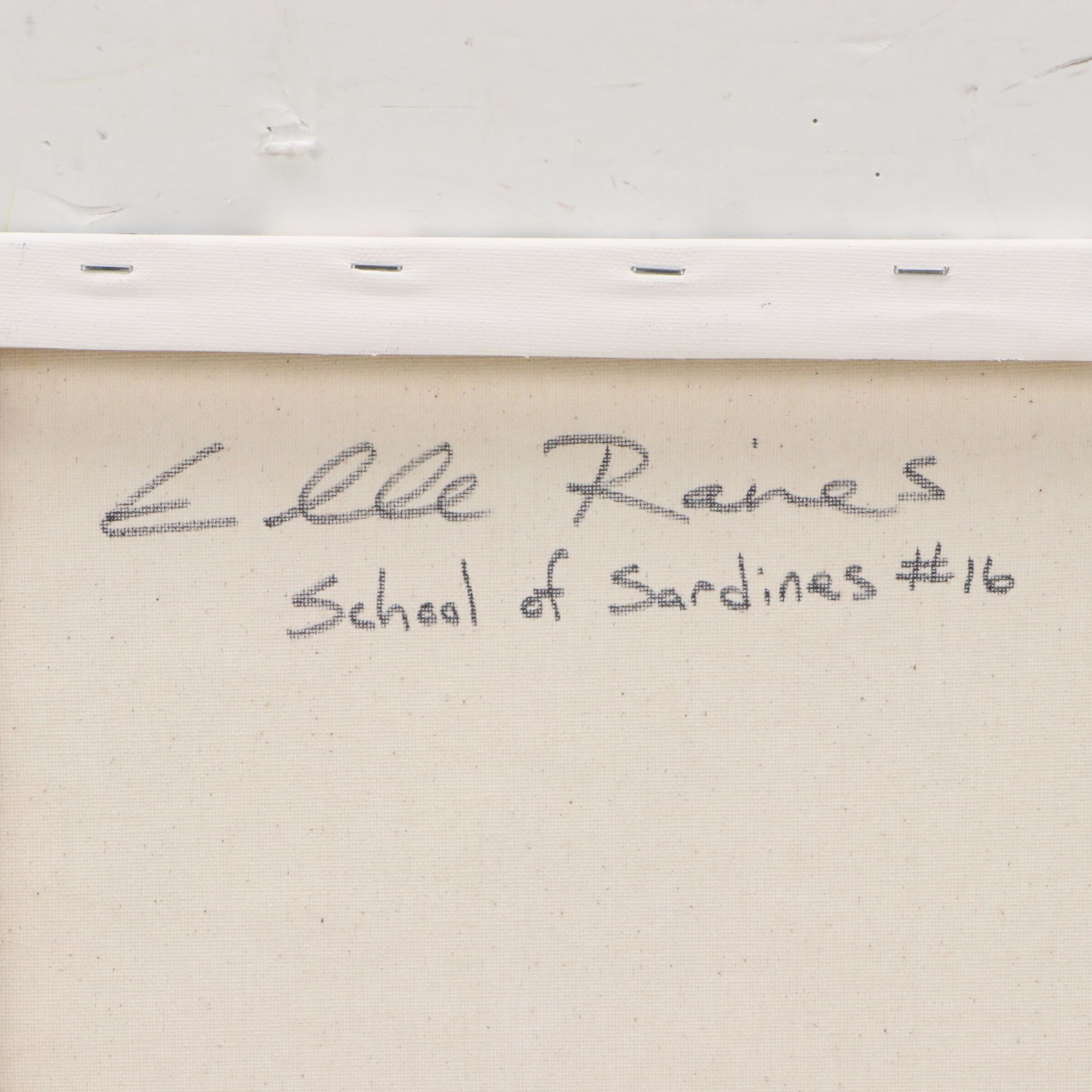 Elle Raines Stylized Acrylic Painting "School of Sardines #16," 21st Century