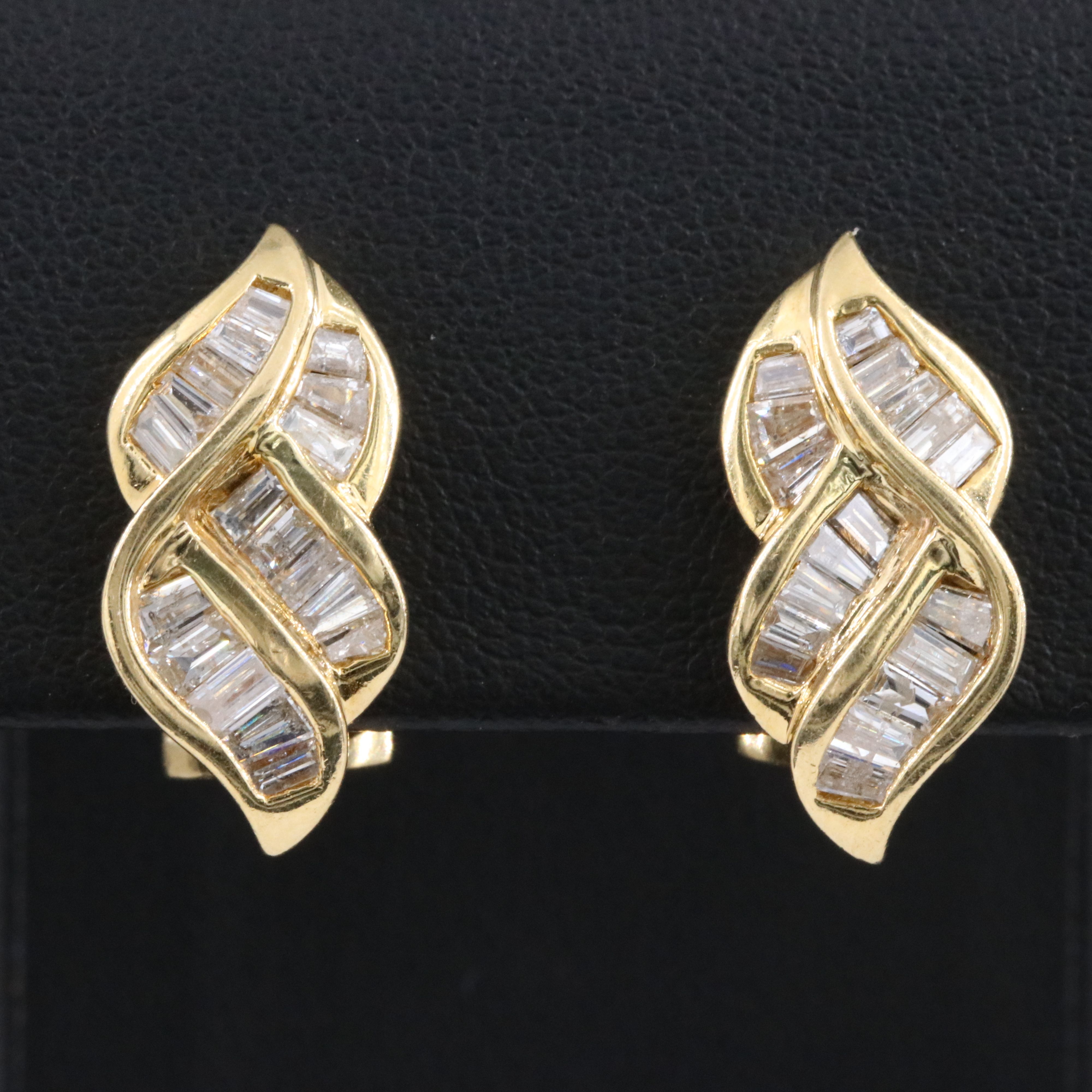 14K 1.60 CTW Diamond Ribbon Earrings