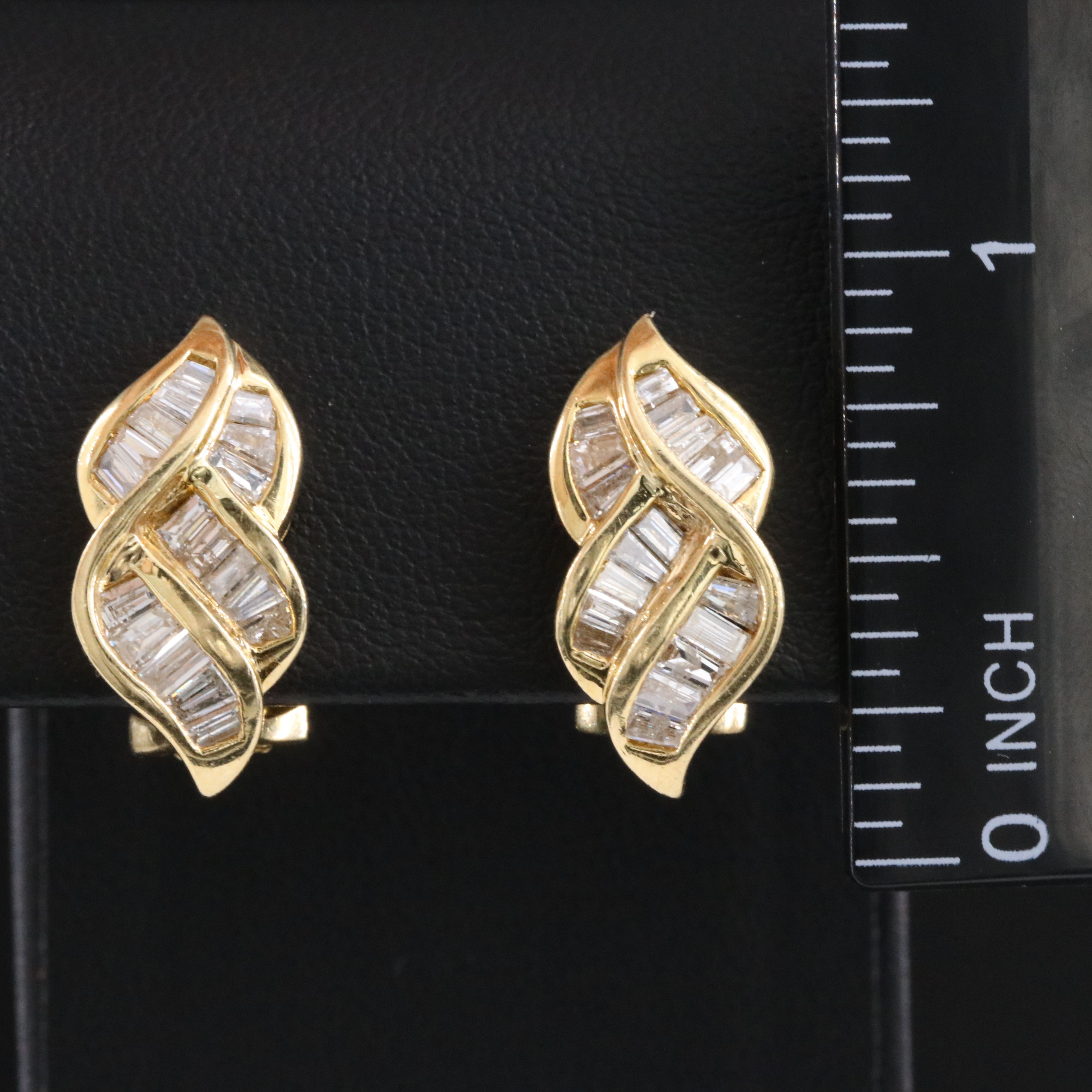 14K 1.60 CTW Diamond Ribbon Earrings