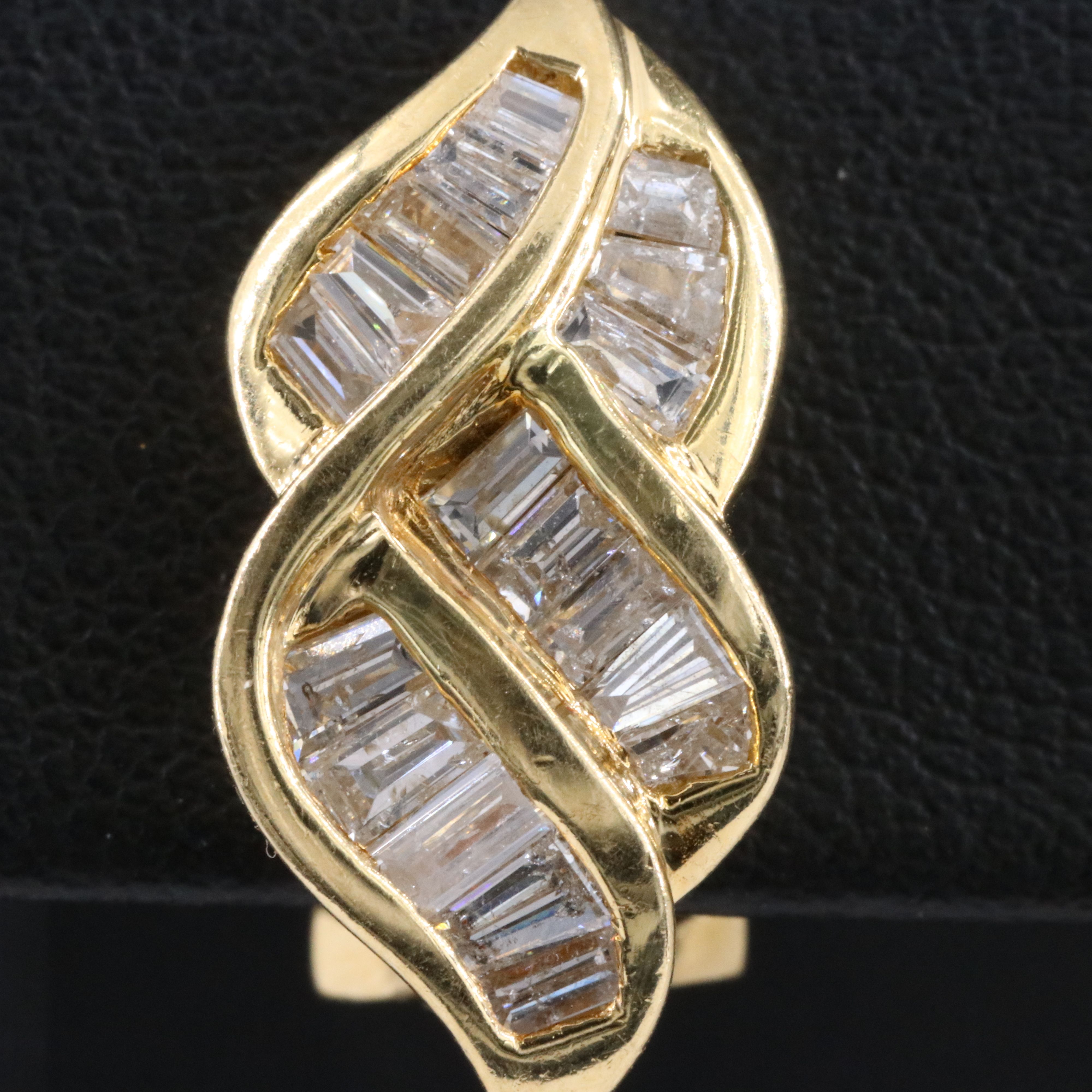 14K 1.60 CTW Diamond Ribbon Earrings