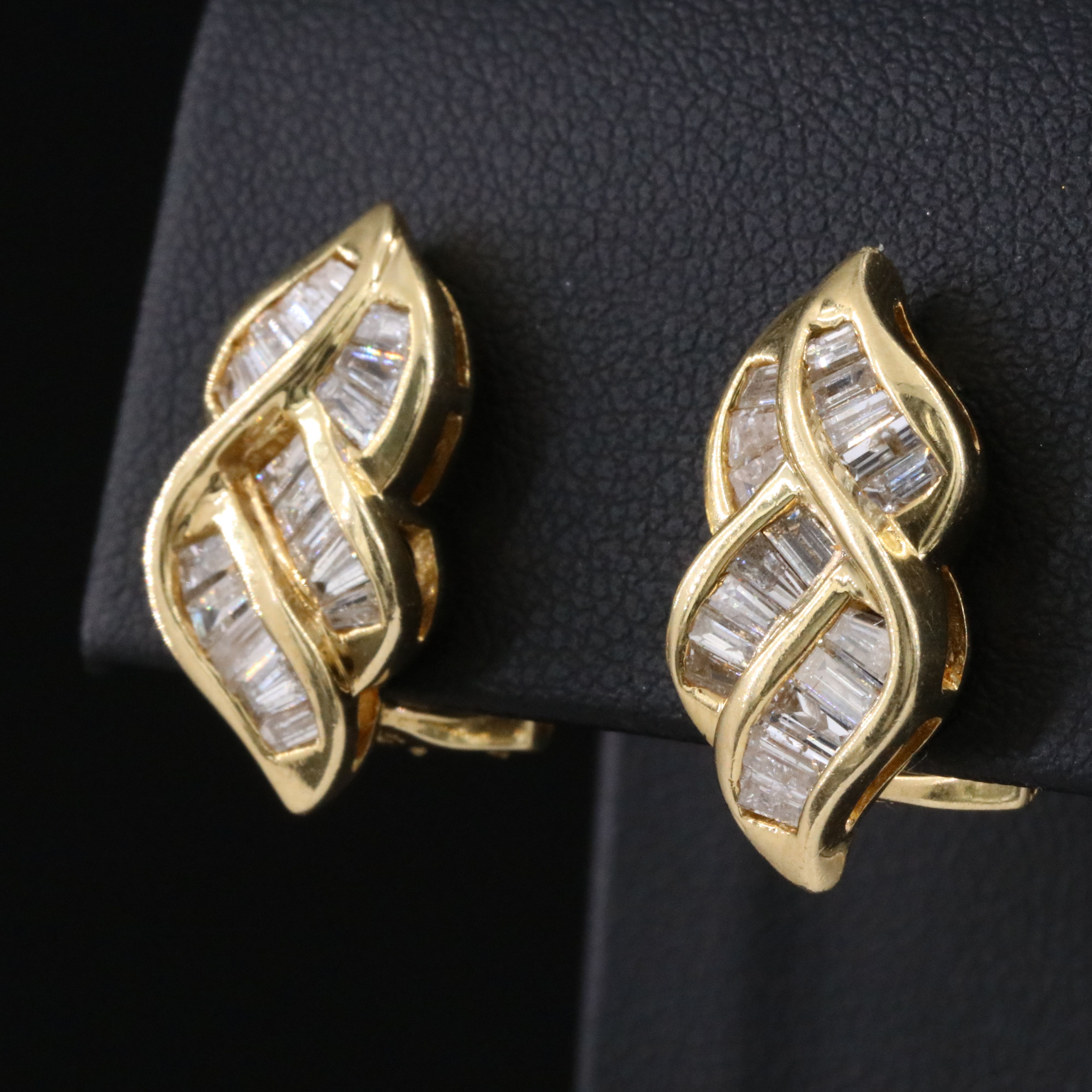 14K 1.60 CTW Diamond Ribbon Earrings