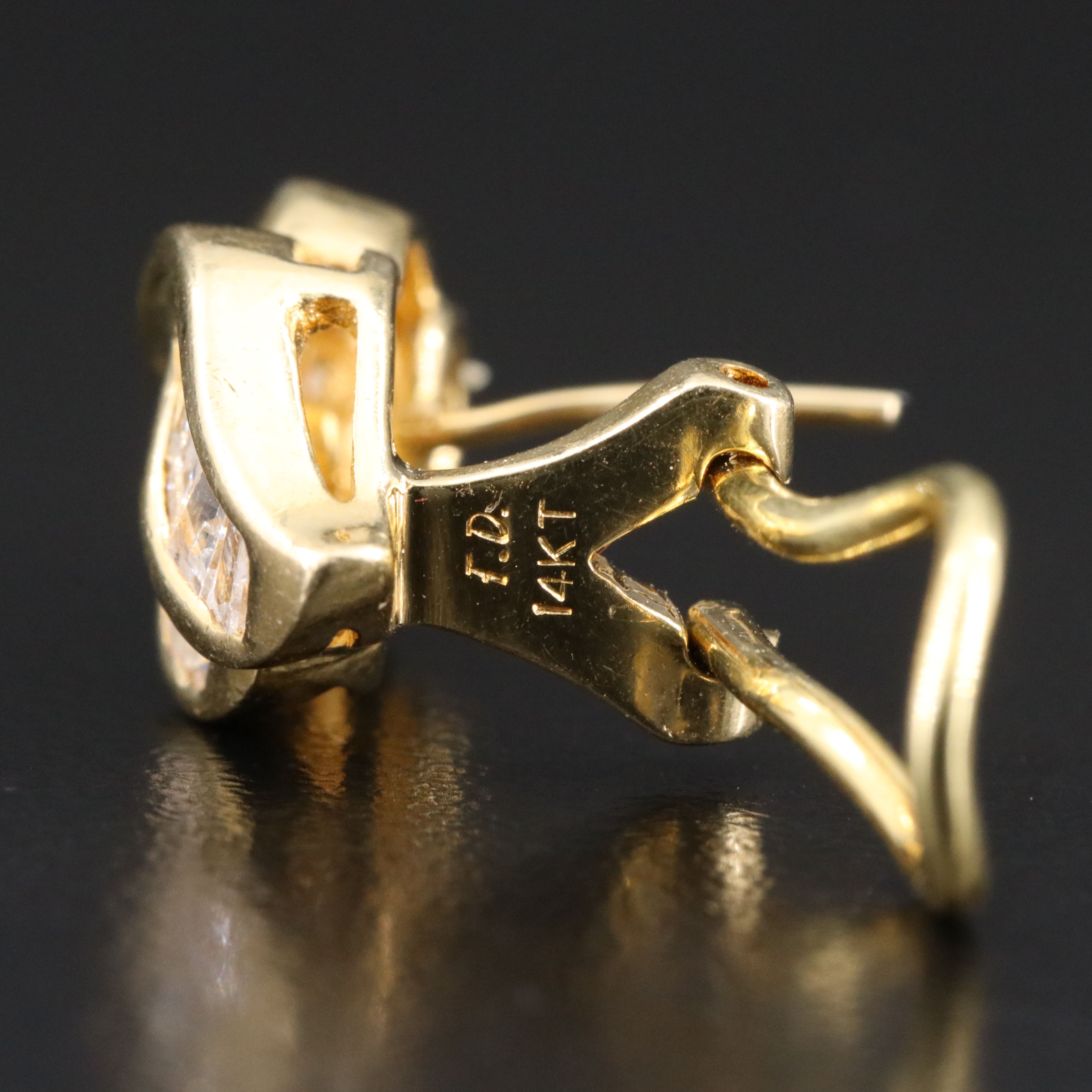 14K 1.60 CTW Diamond Ribbon Earrings