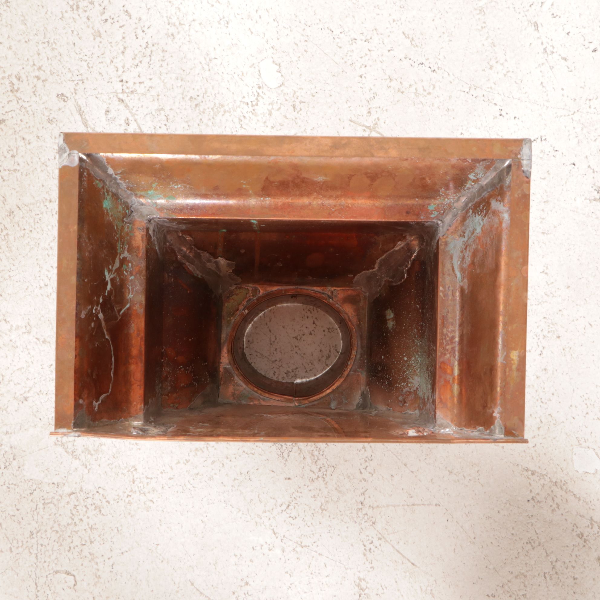 Three Copper Gutter Leader Heads