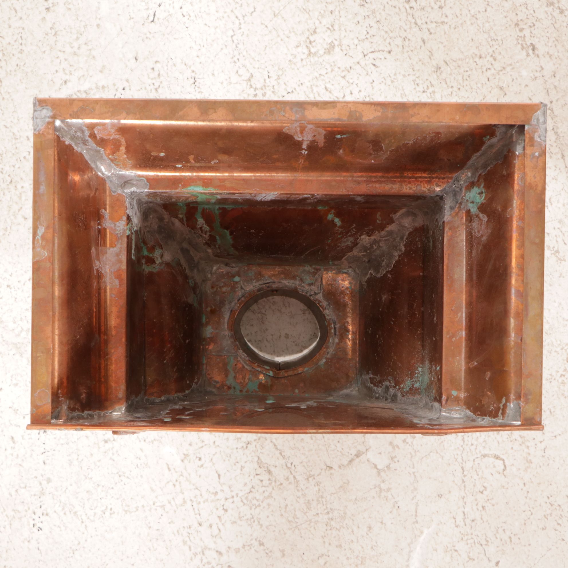 Three Copper Gutter Leader Heads