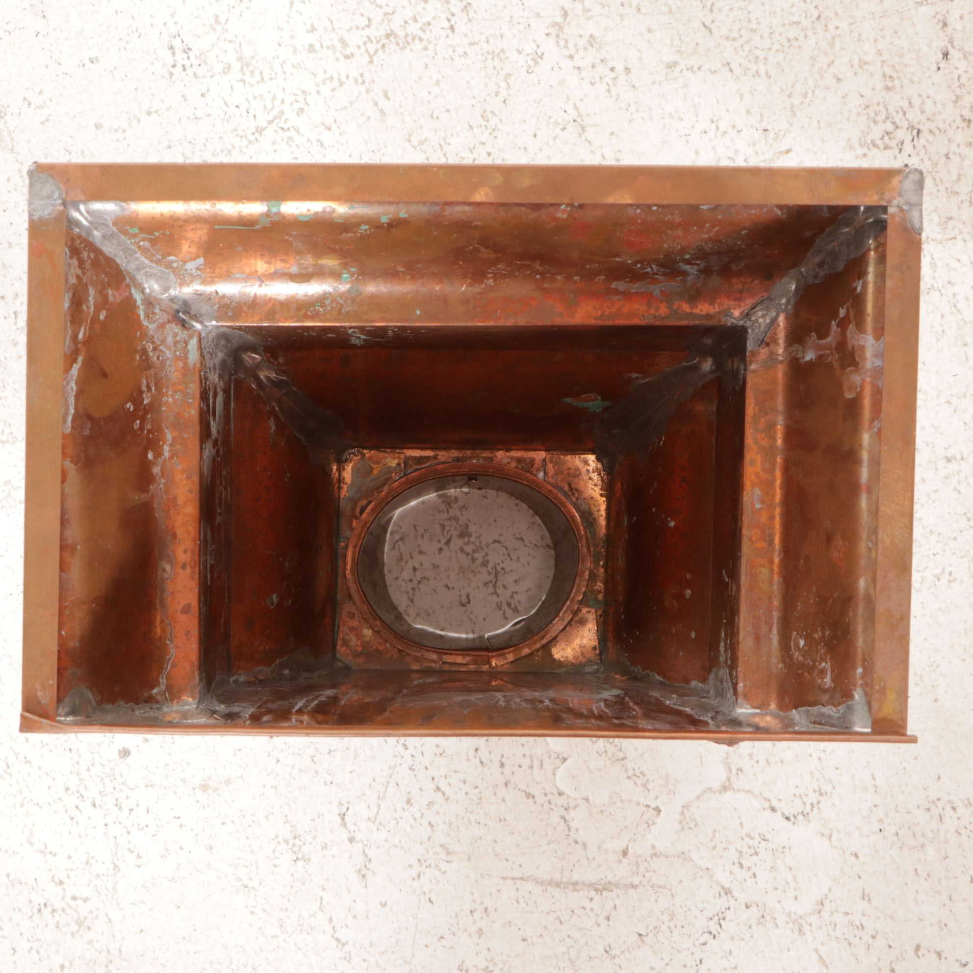 Three Copper Gutter Leader Heads