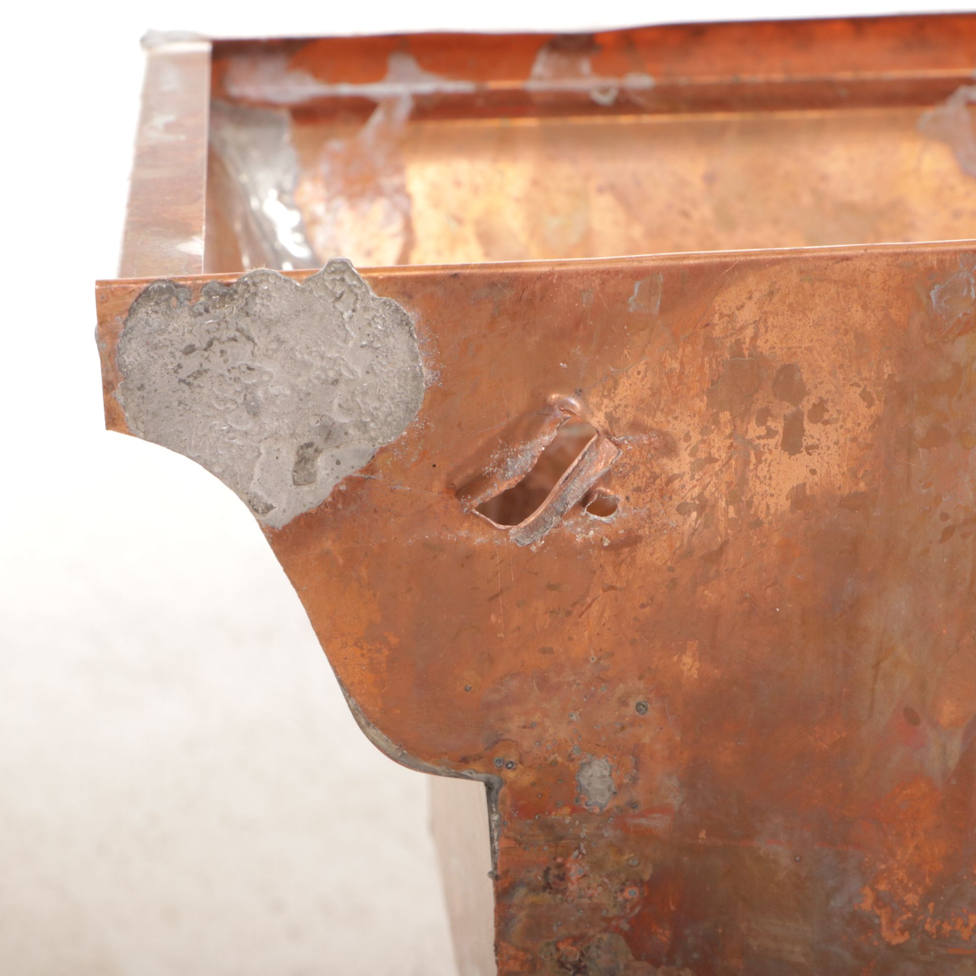 Three Copper Gutter Leader Heads