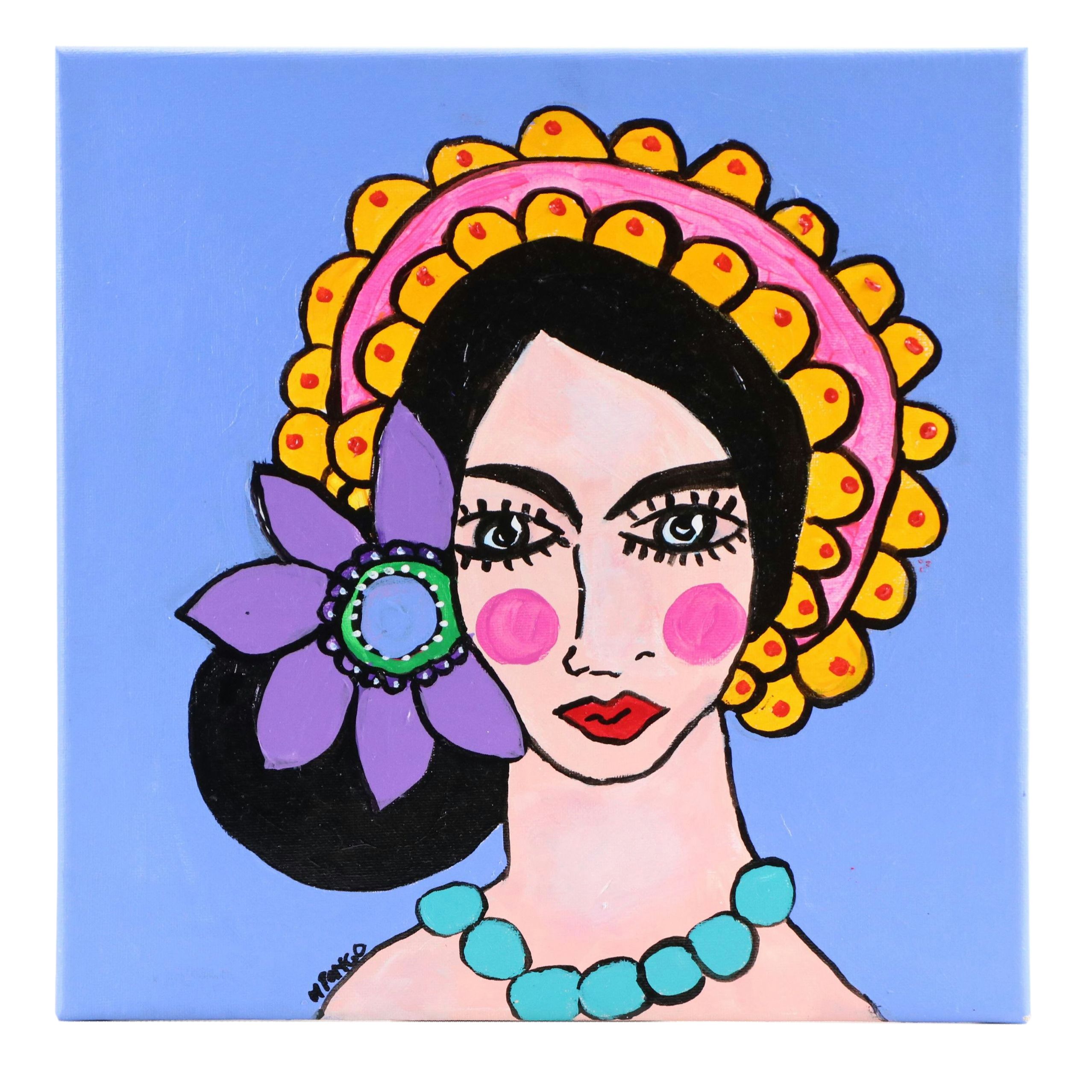 Milagros Pongo Mixed Media Painting "The Empress," 2026