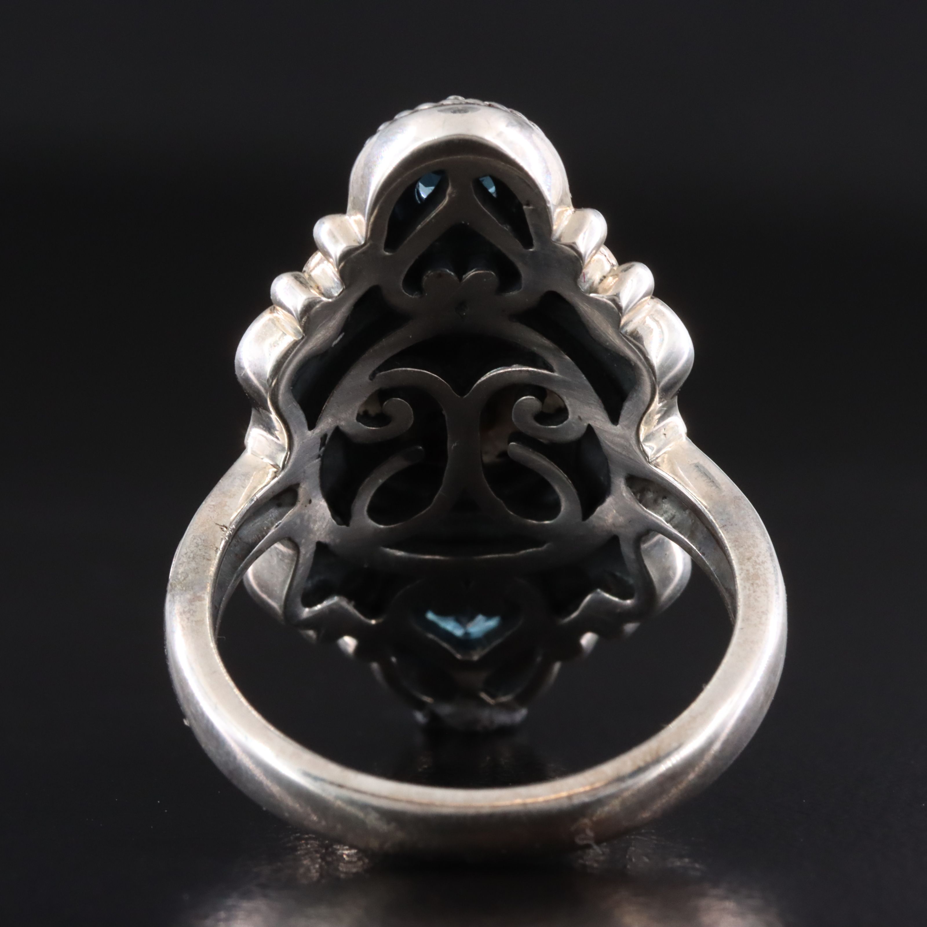 Sterling Opal and Topaz Ring