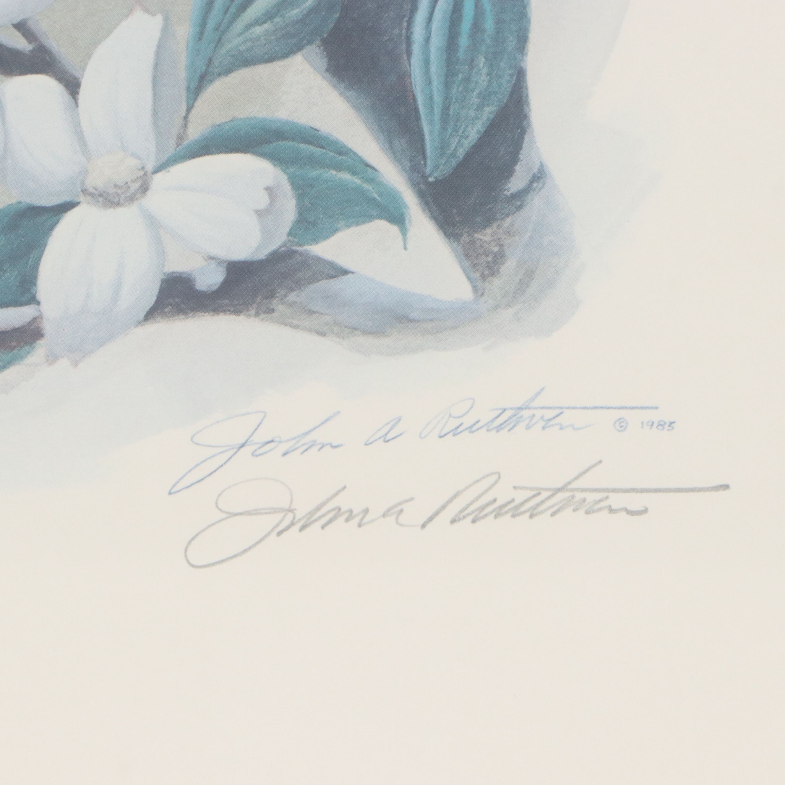 John A. Ruthven Offset Lithograph "Cardinals," Late 20th Century