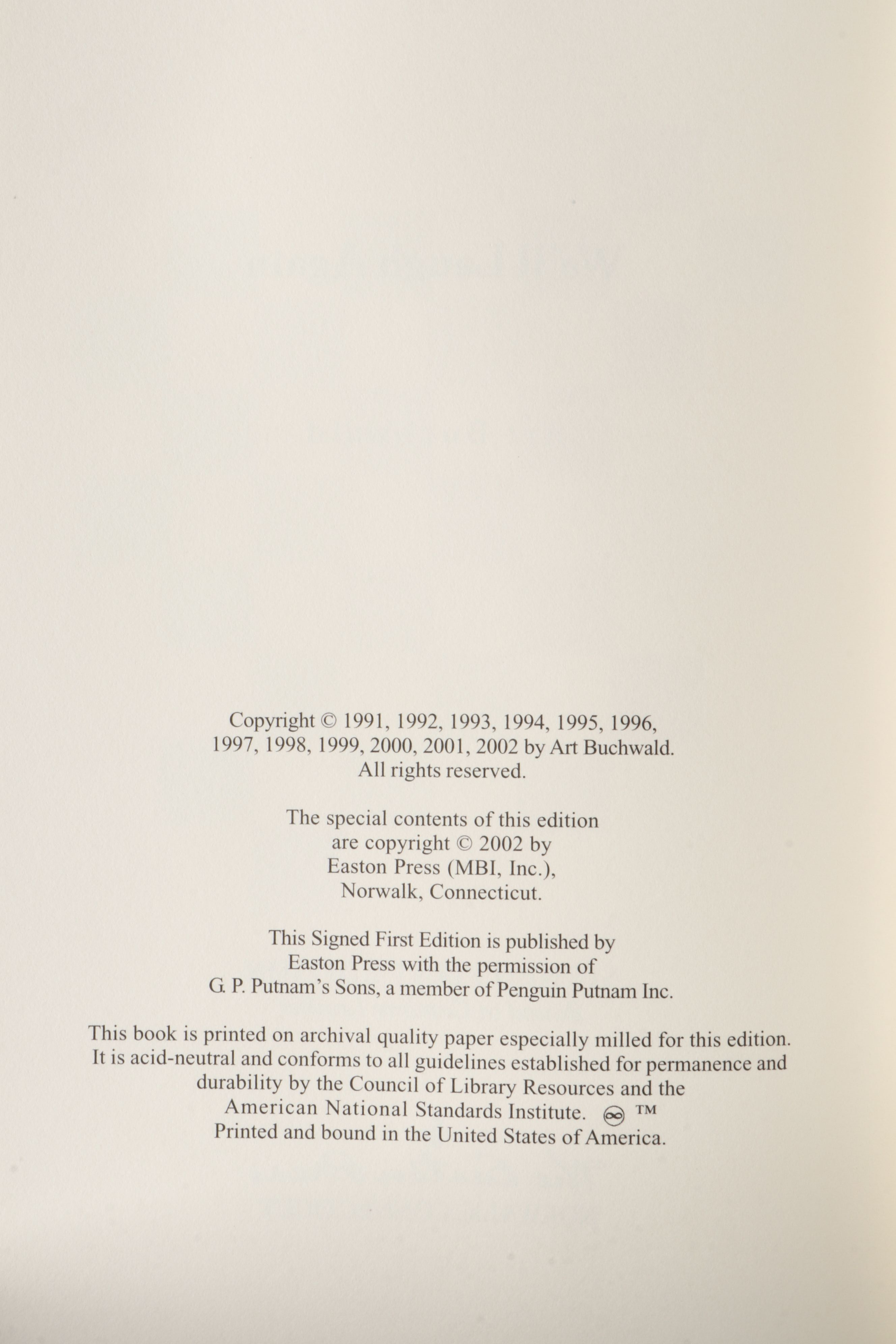 Signed Limited First Edition "I'll Always Have Paris" and More by Art Buchwald