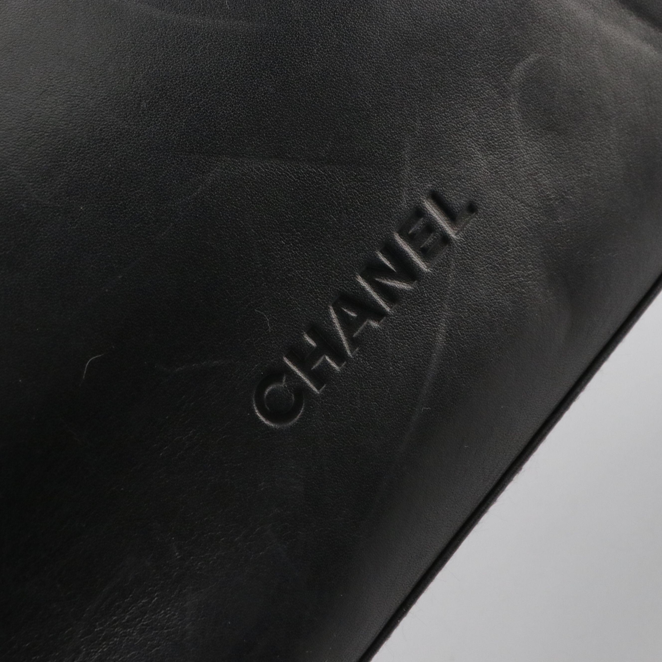 Chanel Black Lambskin Leather Shoulder Tote