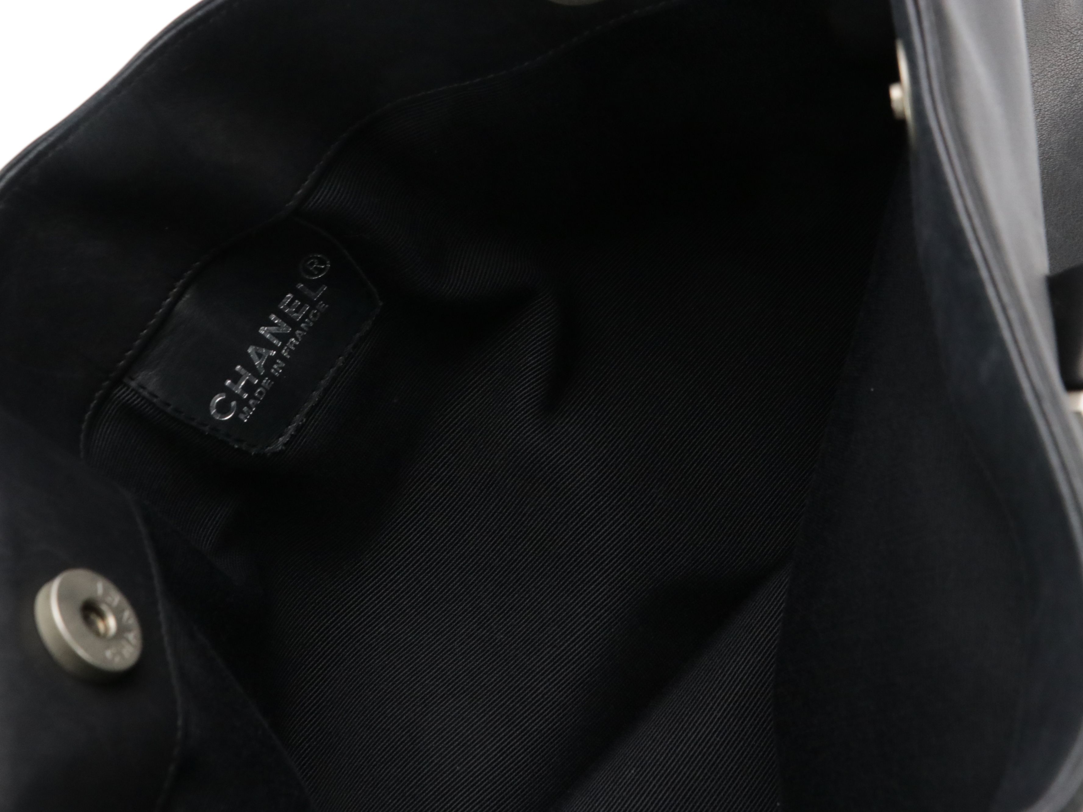 Chanel Black Lambskin Leather Shoulder Tote