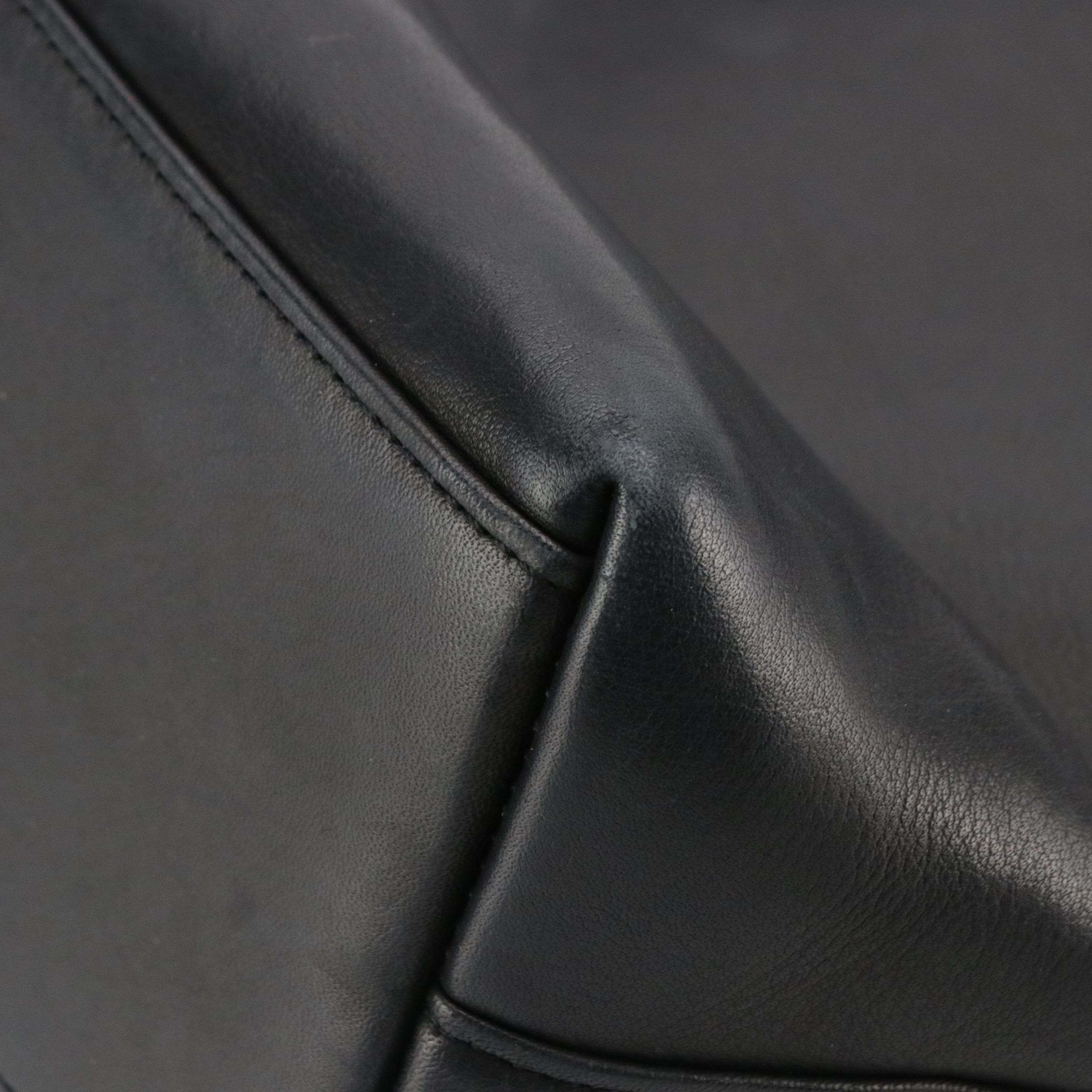 Chanel Black Lambskin Leather Shoulder Tote