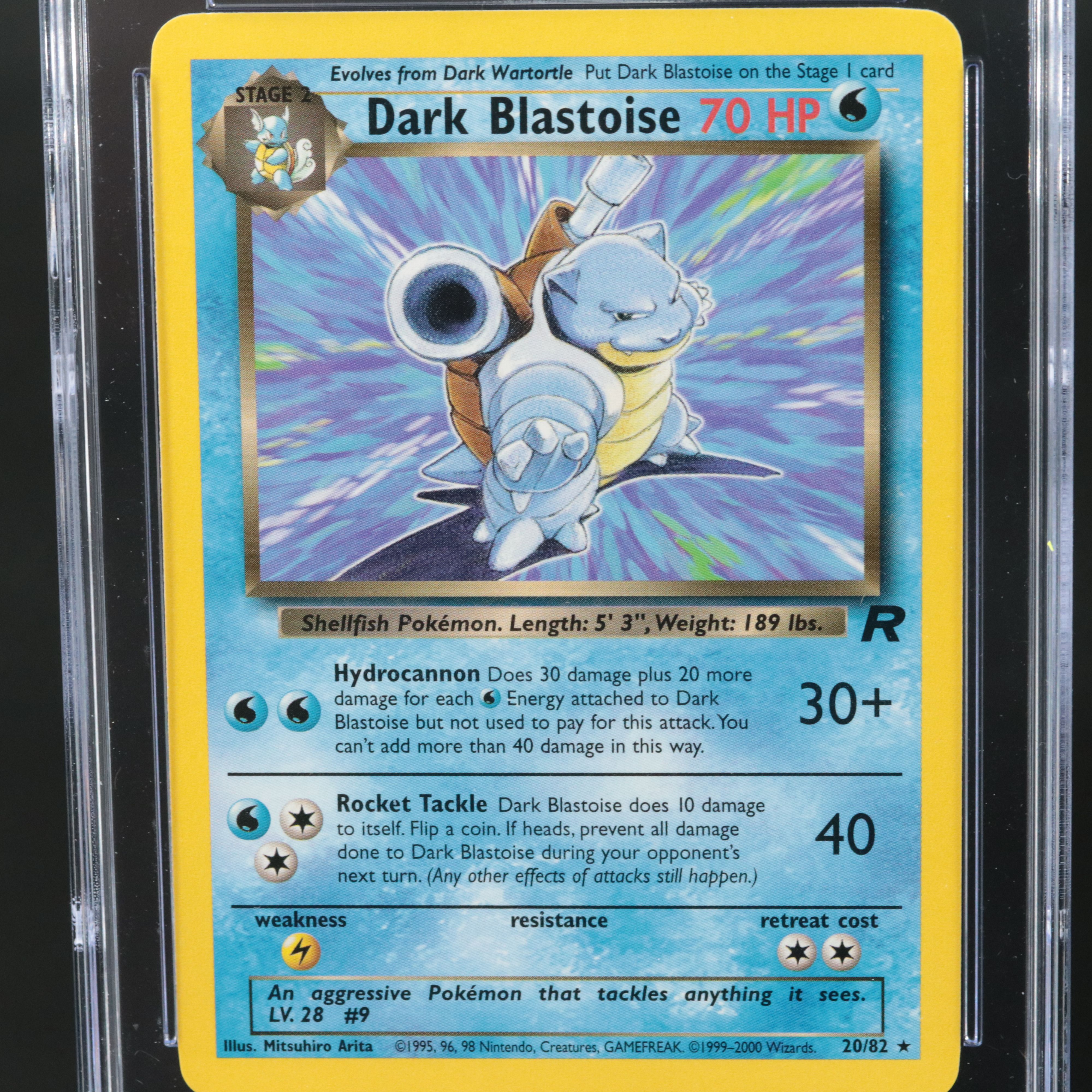 Team Rocket Dark Blastoise Pokémon Card Graded CGC 9