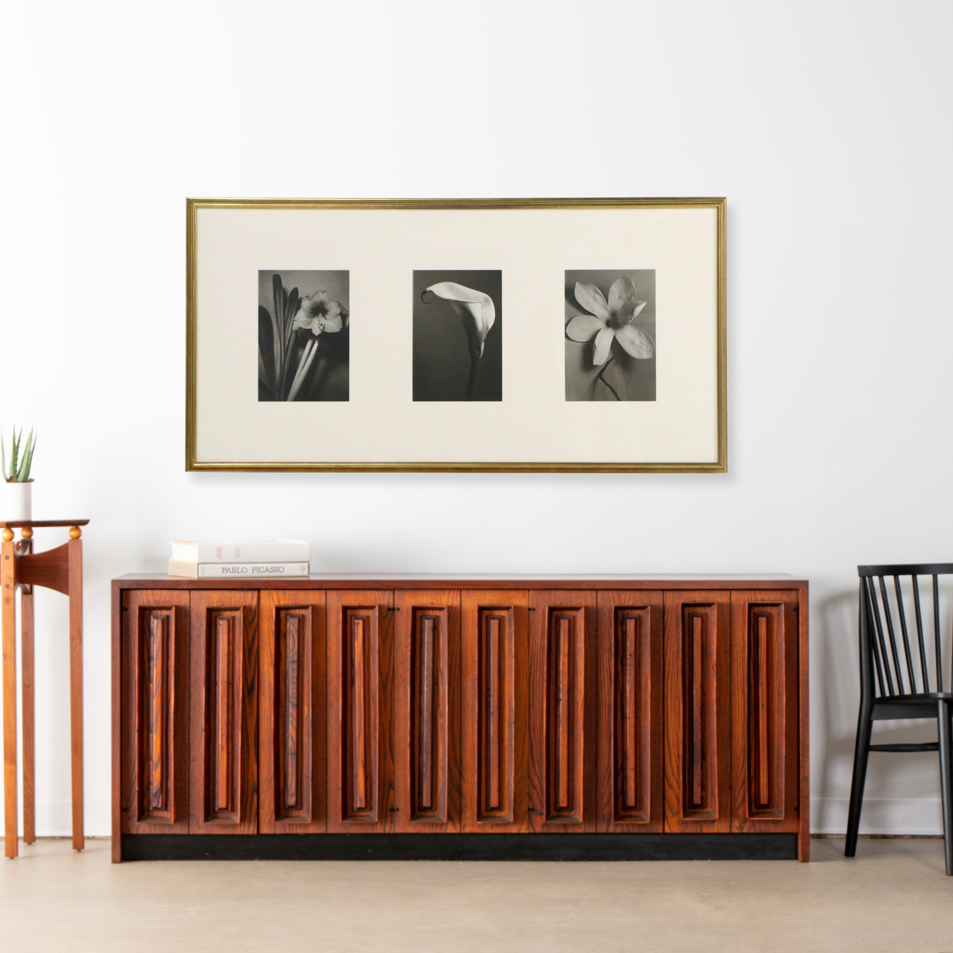 Silver Gelatin Photographs of Three Flowers, Mid to Late 20th Century