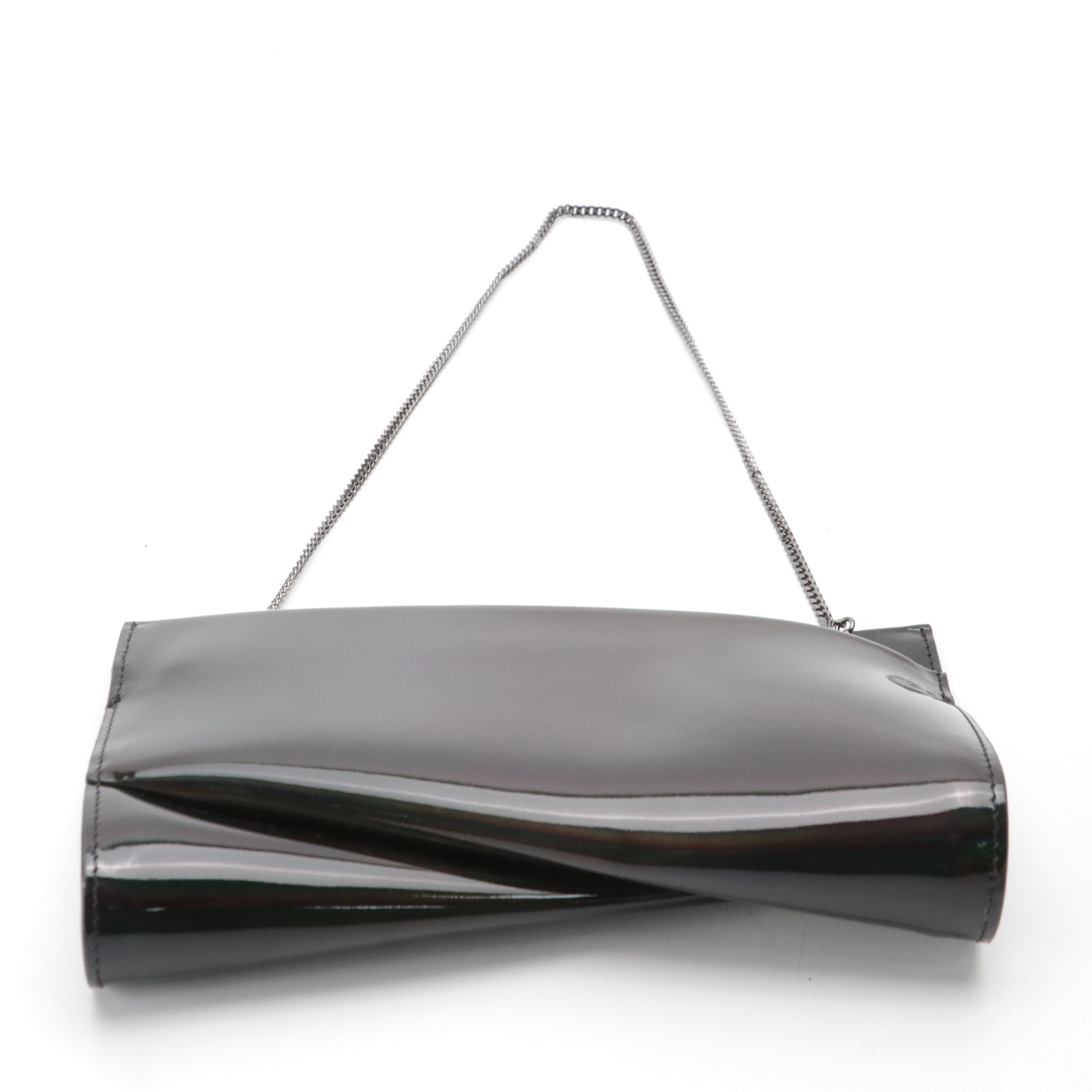 Christian Louboutin Holographic Patent Leather Loubitwist Clutch with Chain