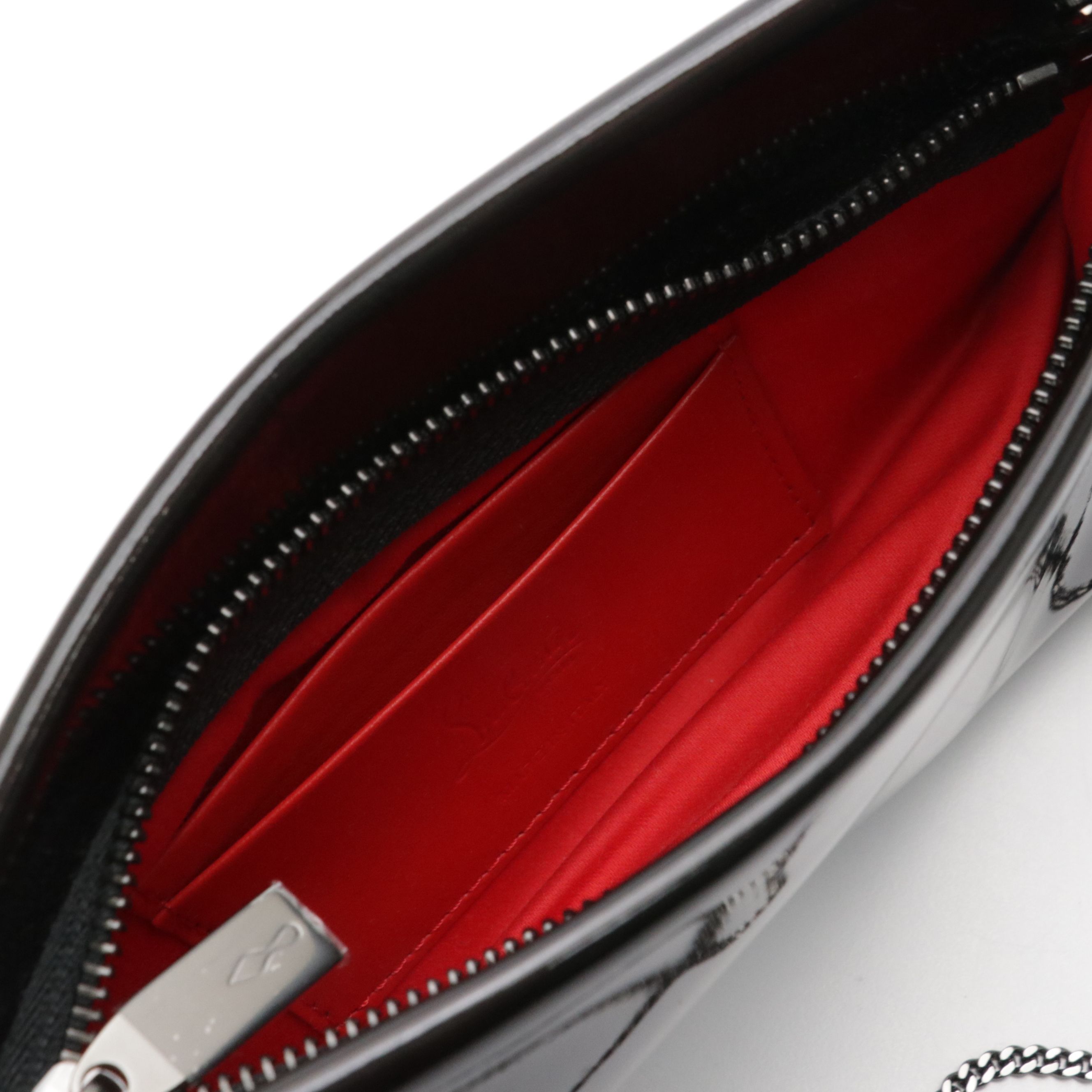 Christian Louboutin Holographic Patent Leather Loubitwist Clutch with Chain