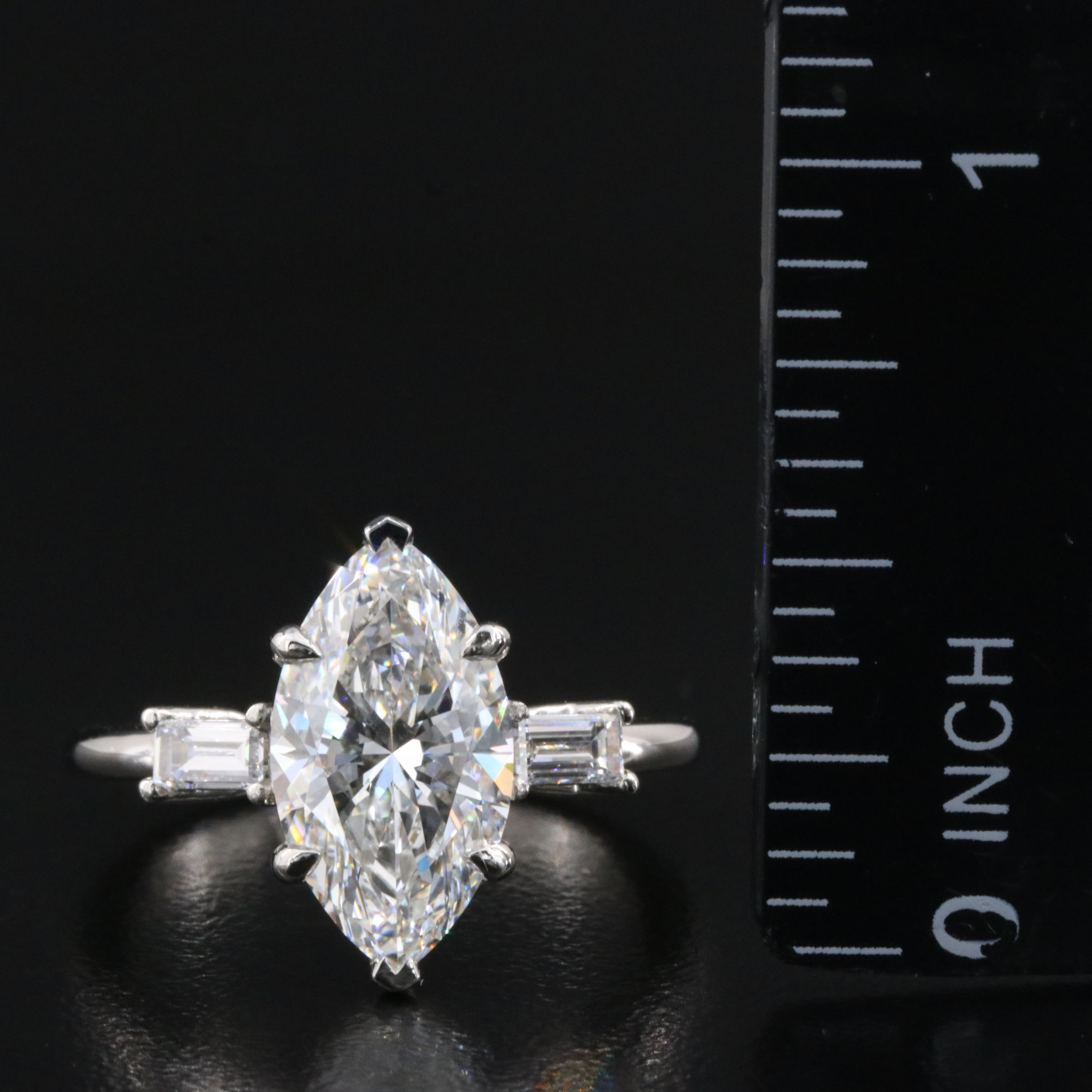Platinum 3.42 CTW Lab Grown Diamond Ring with IGI Report