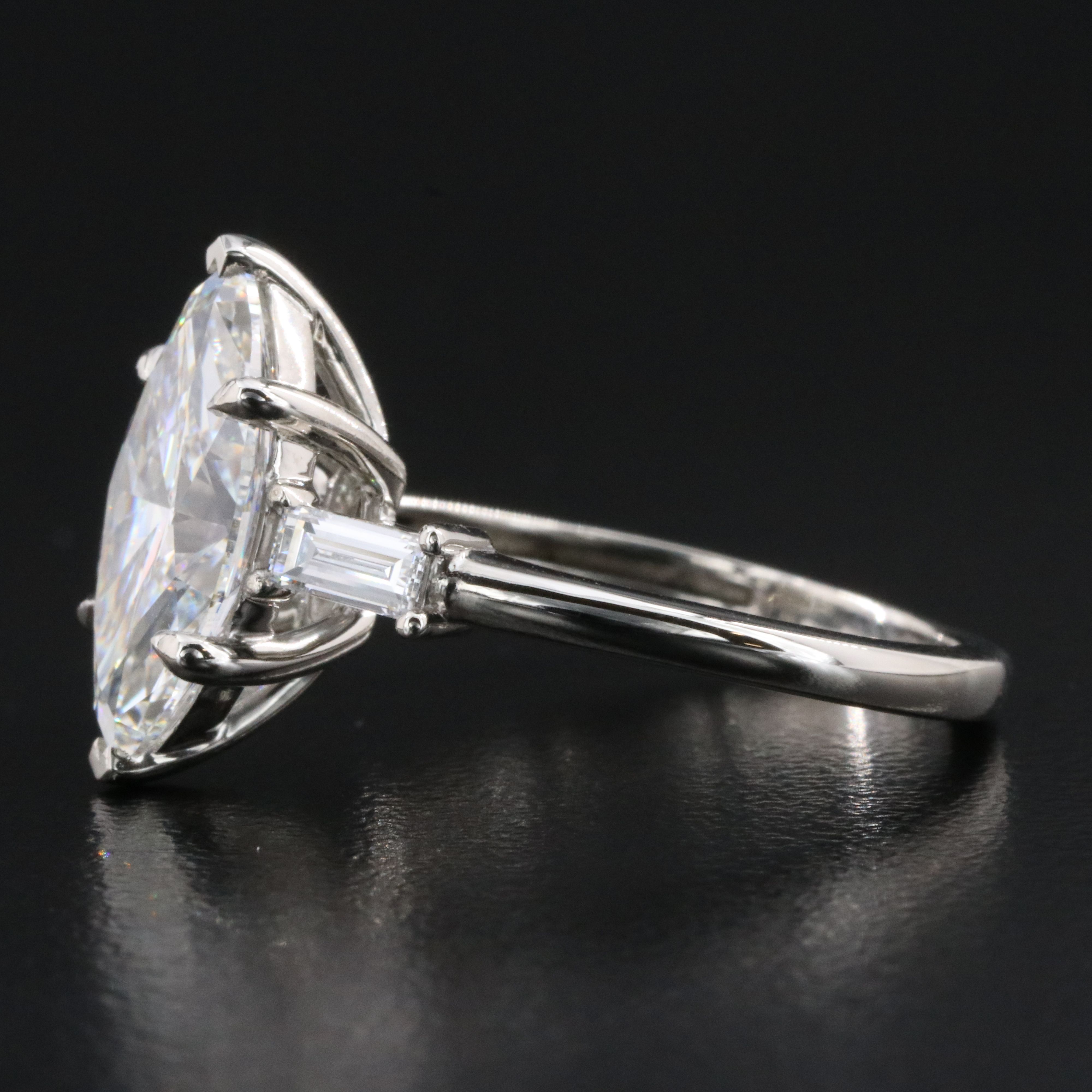 Platinum 3.42 CTW Lab Grown Diamond Ring with IGI Report