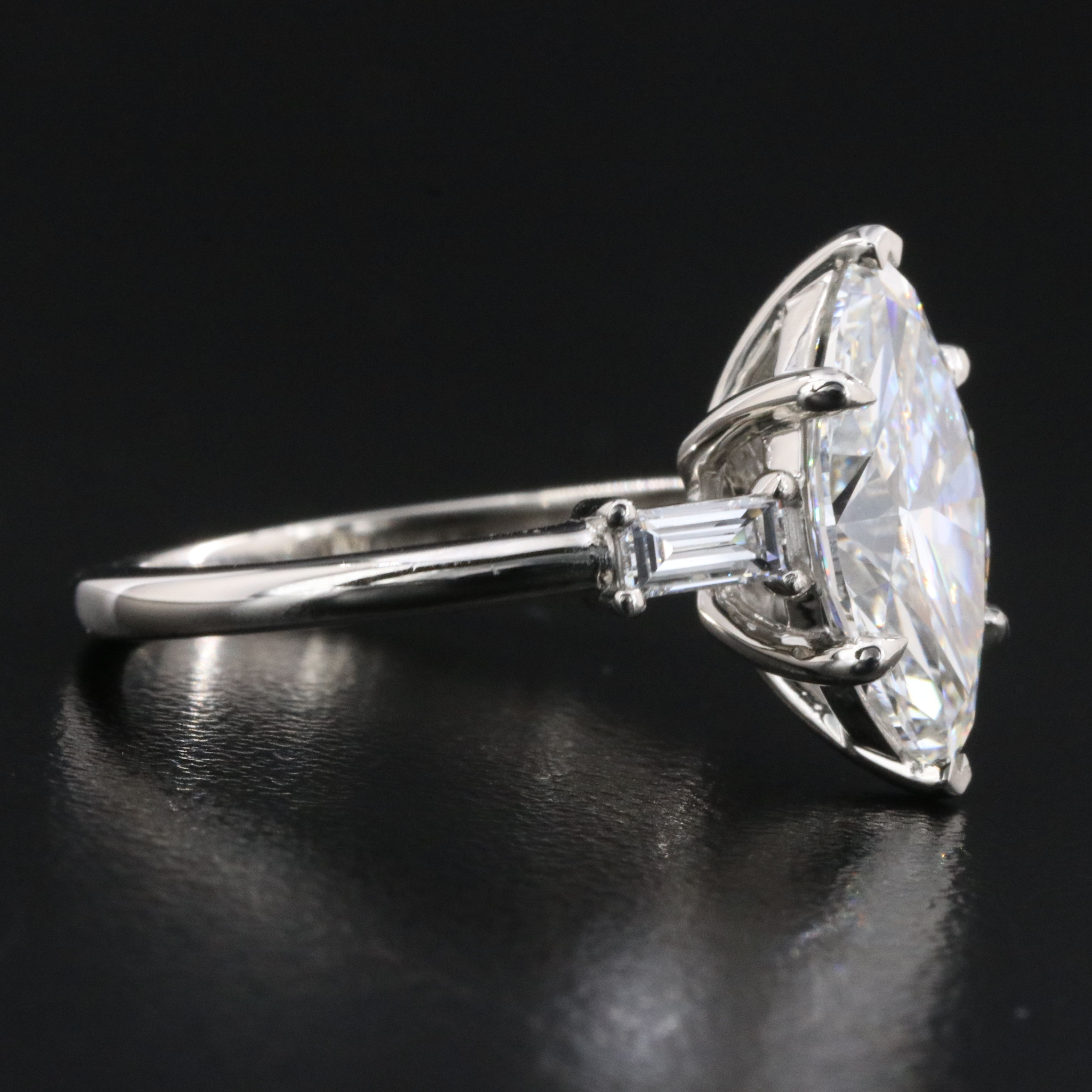 Platinum 3.42 CTW Lab Grown Diamond Ring with IGI Report