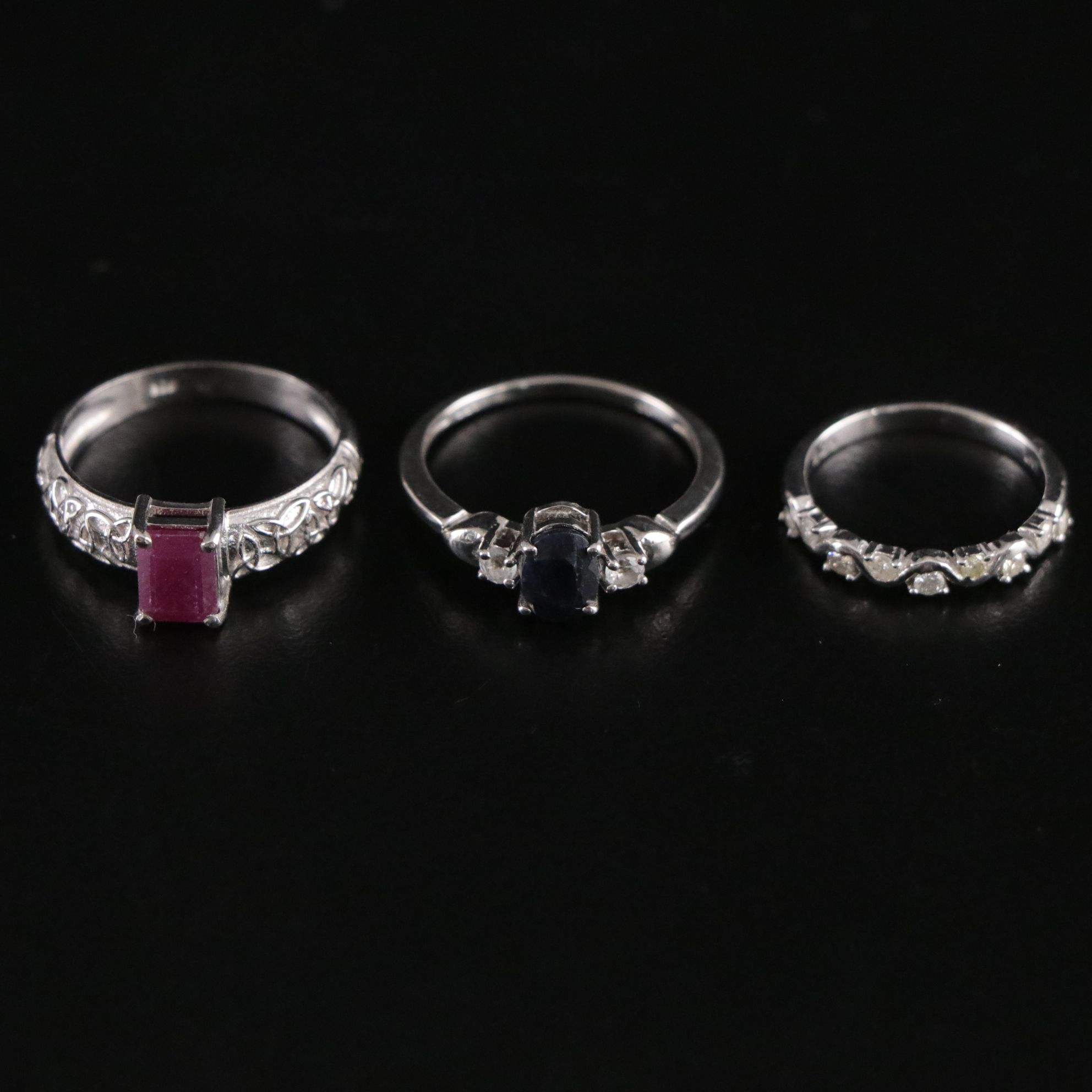 14 Assorted Sterling Silver Rings and Necklaces