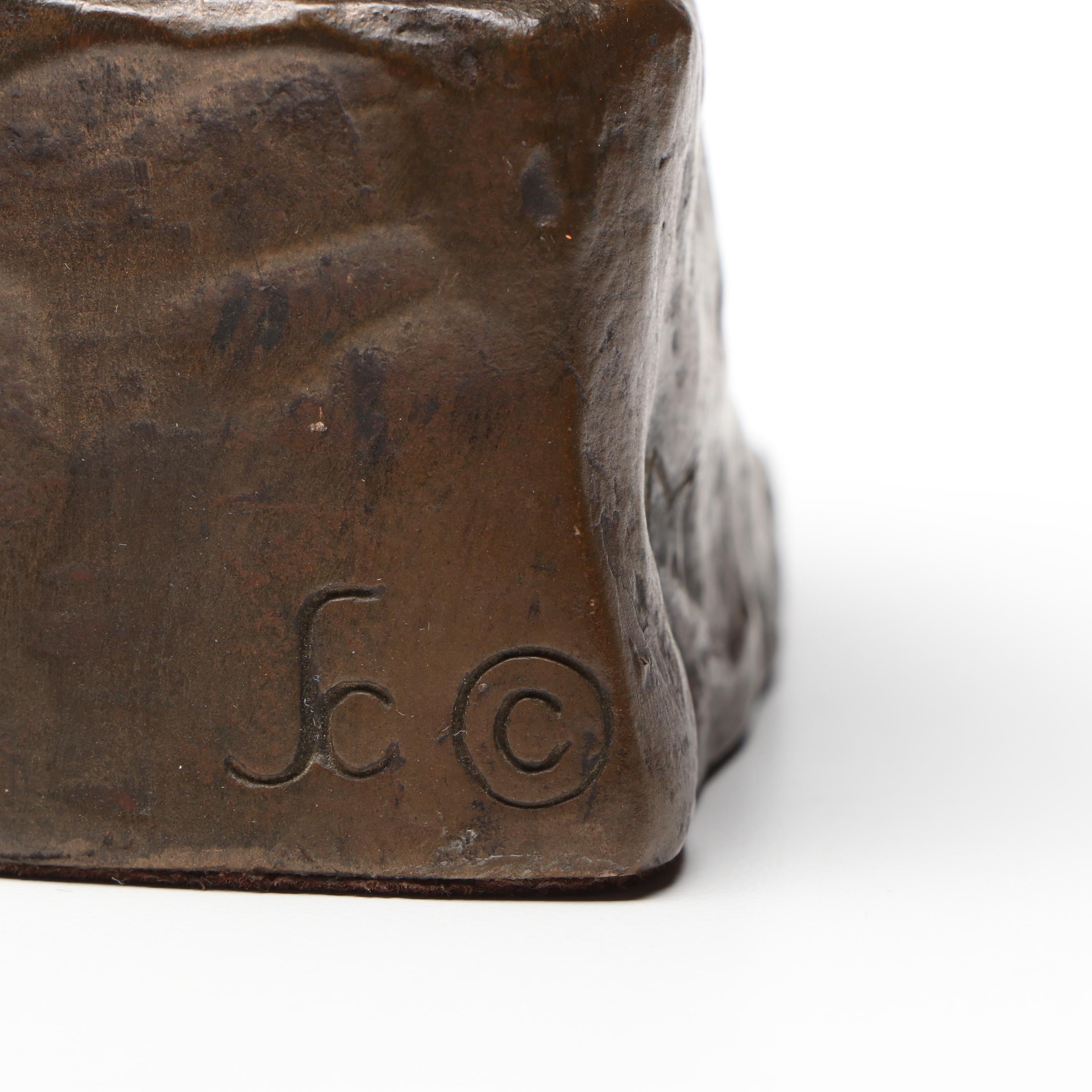 Signed Modernist Style Bronzed Resin Family, Style of Henry Moore