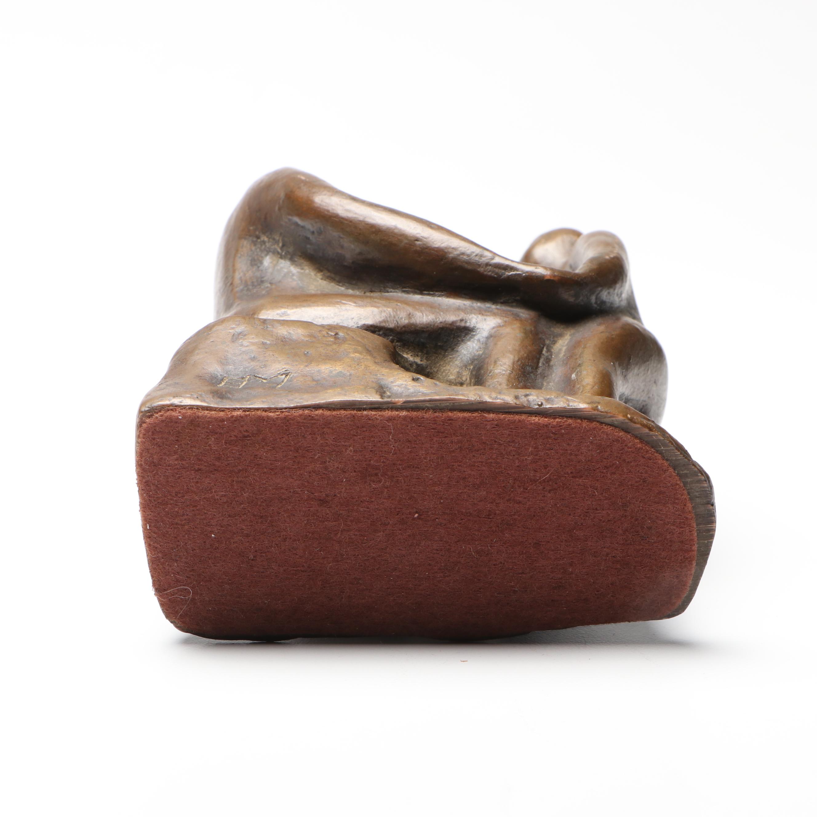 Signed Modernist Style Bronzed Resin Family, Style of Henry Moore