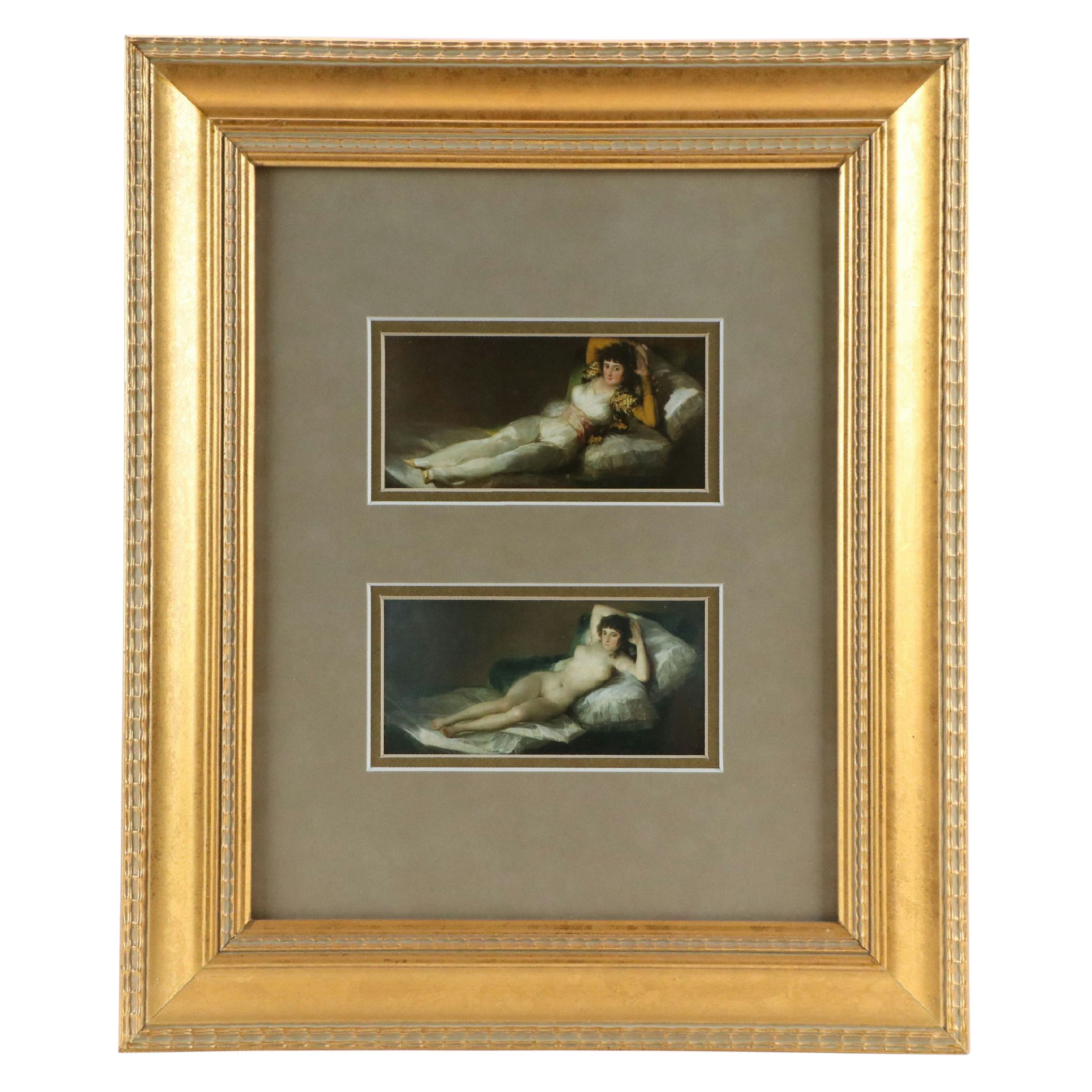After Francisco Goya Offset Lithographs "La maja vestida" and "La maja desnuda"