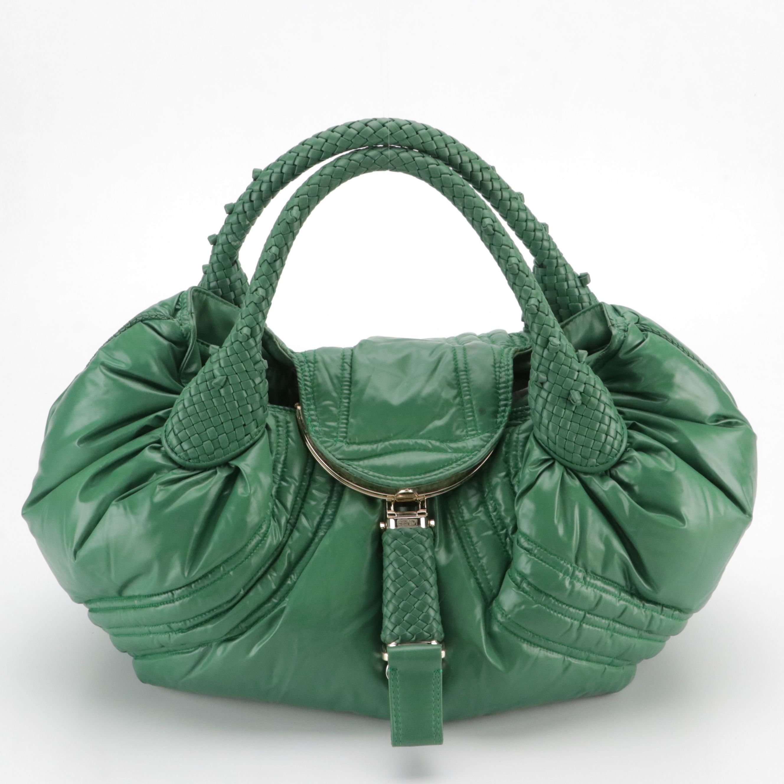Fendi x Moncler Limited Edition Puffy Spy Bag in Shiny Green Nylon