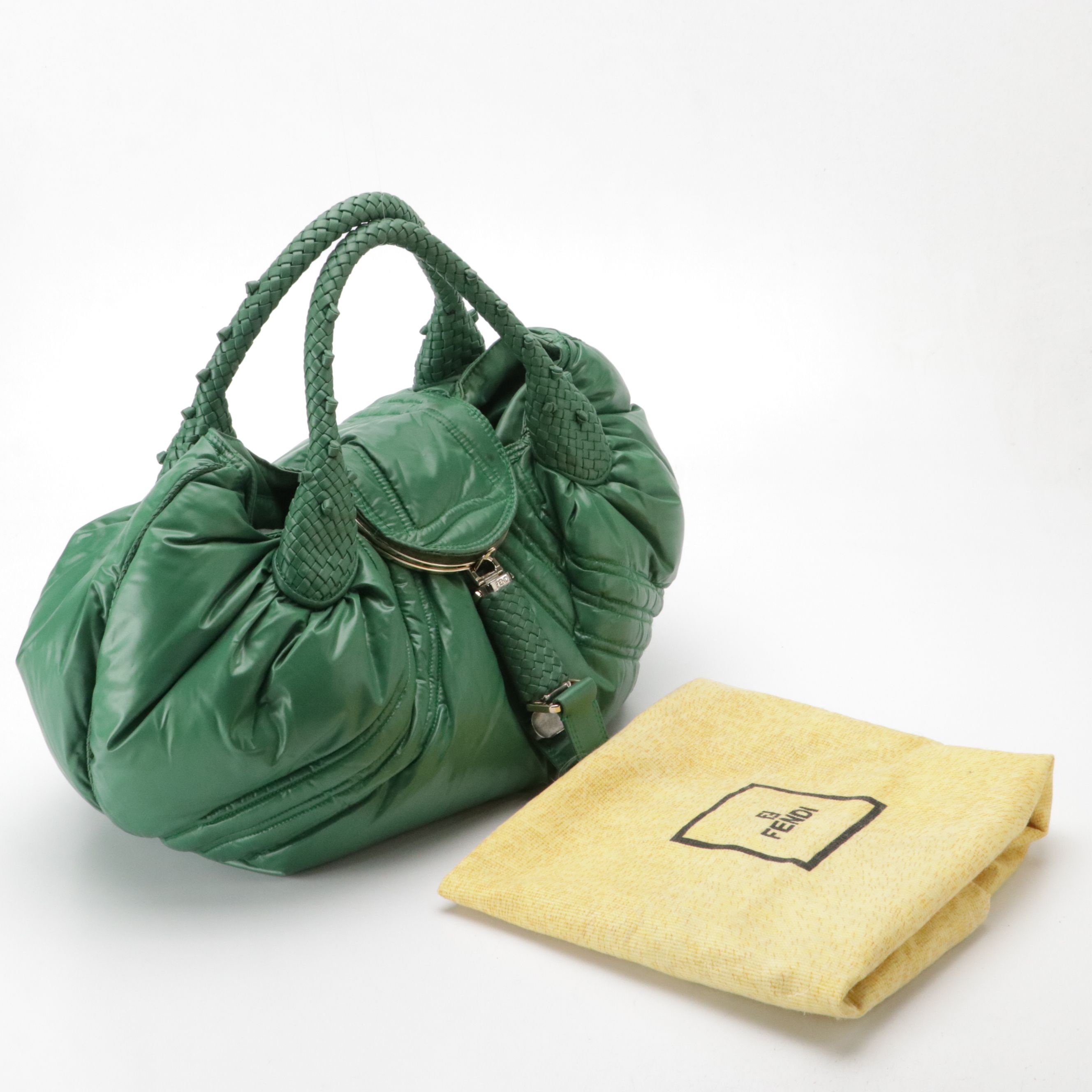 Fendi x Moncler Limited Edition Puffy Spy Bag in Shiny Green Nylon