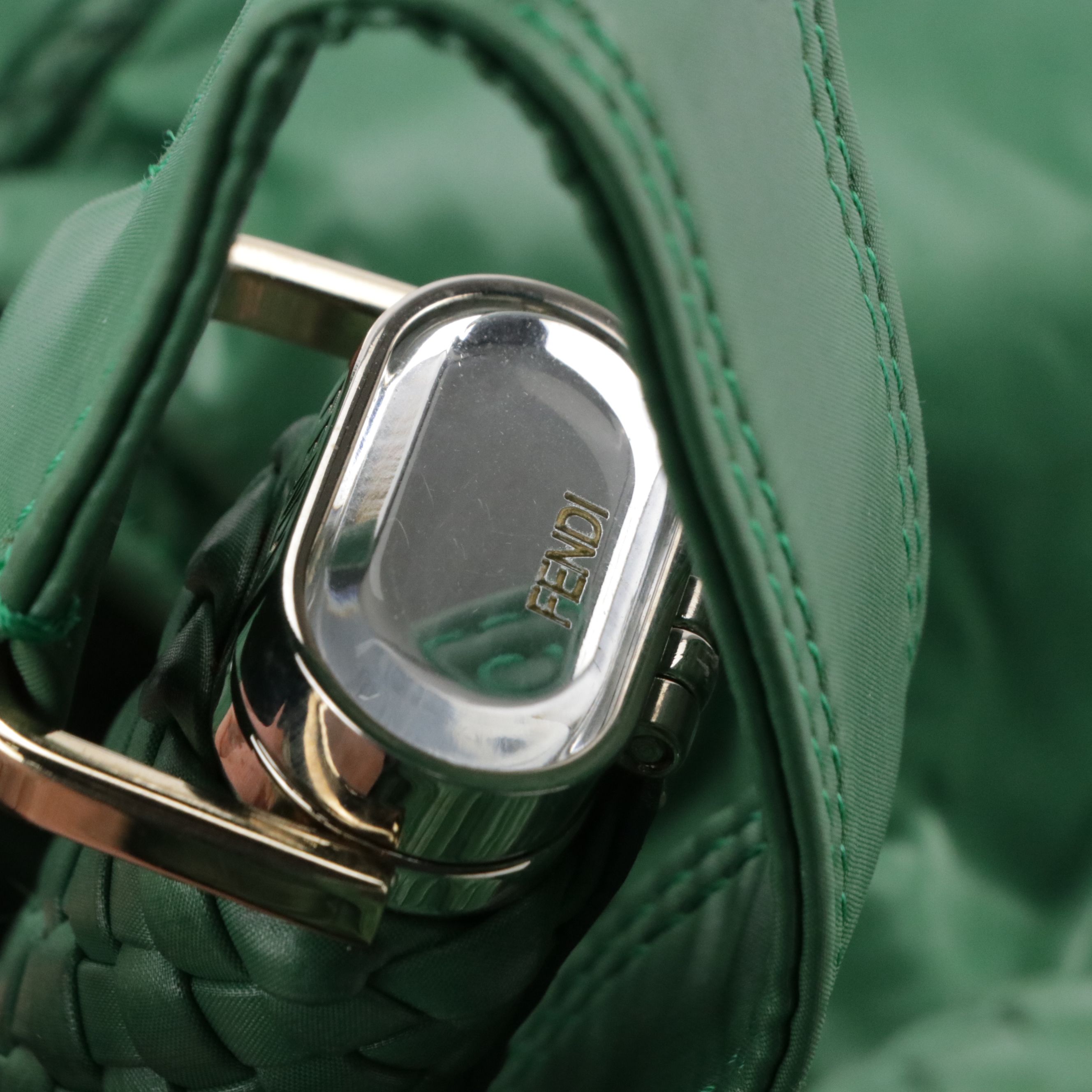 Fendi x Moncler Limited Edition Puffy Spy Bag in Shiny Green Nylon