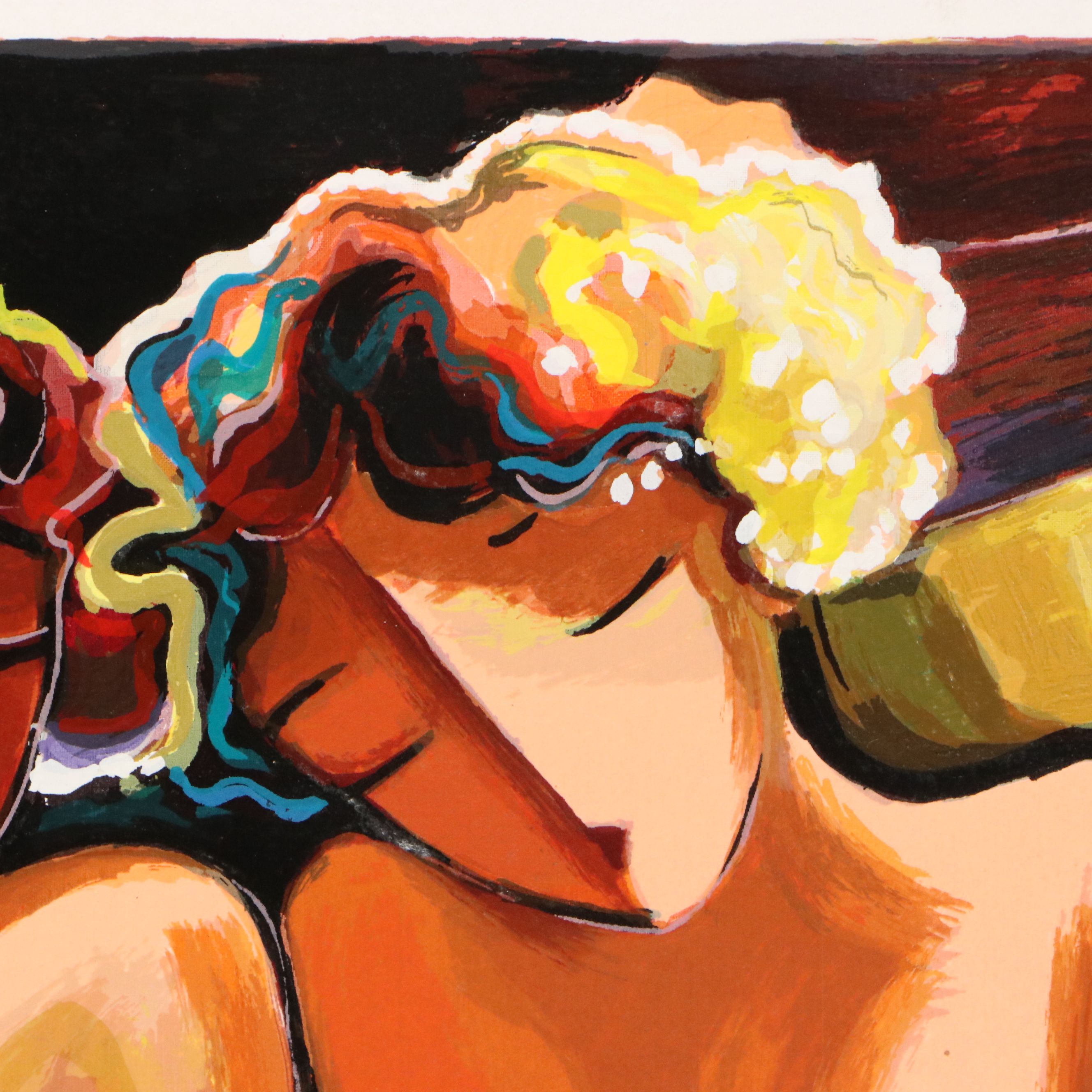 Michael Kerzner Serigraph "Sisters," Late 20th to 21st Century