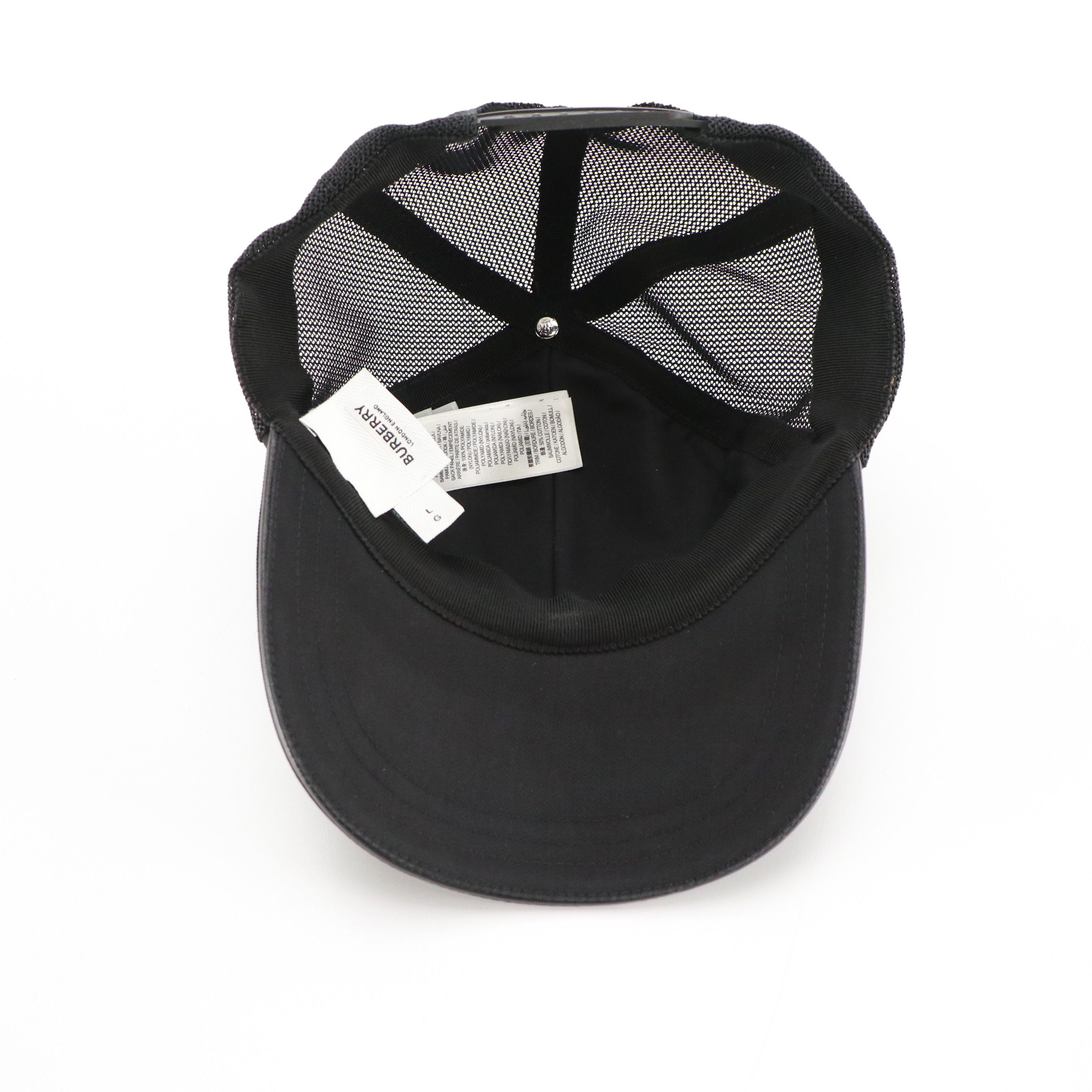 Burberry Black Canvas and Mesh Baseball Cap