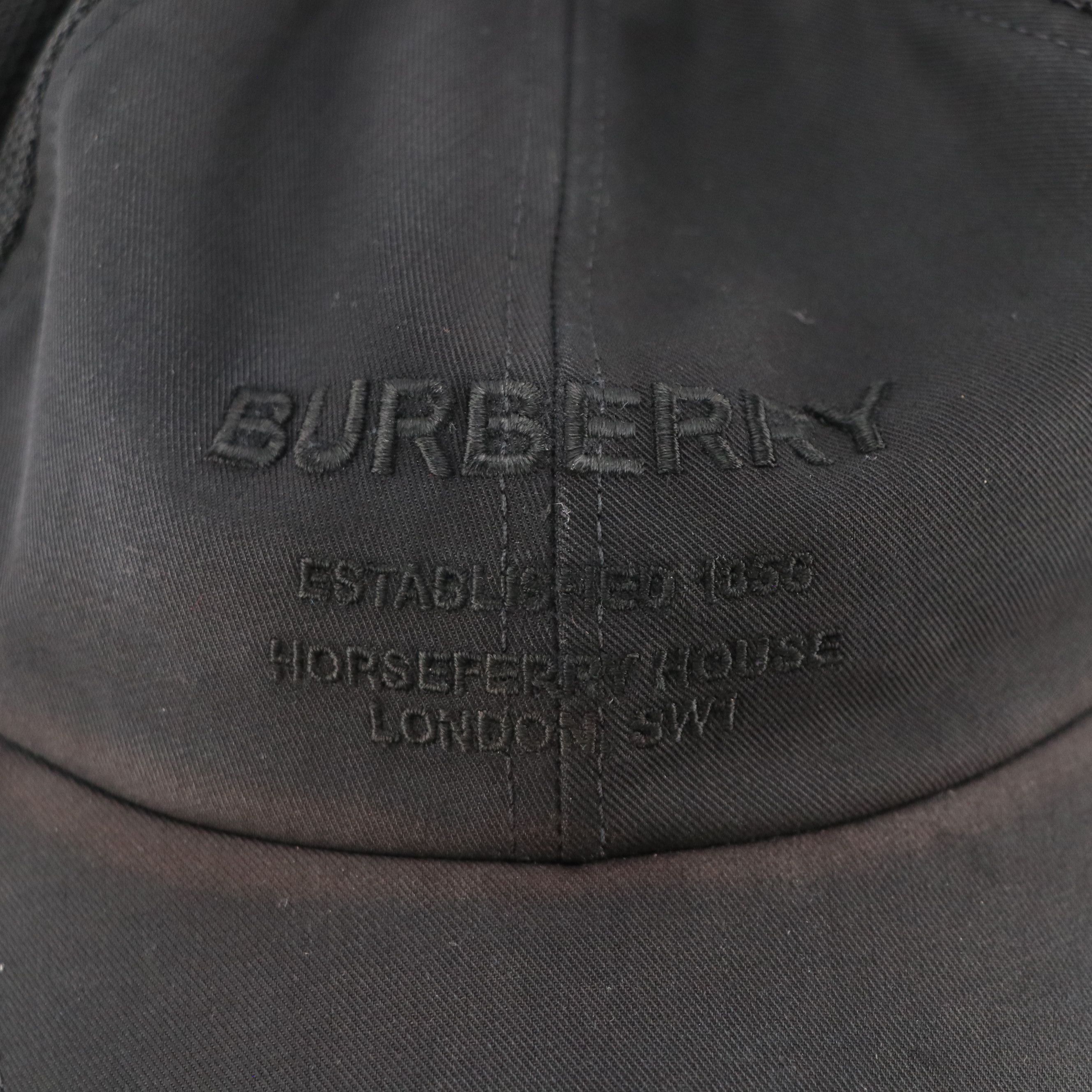 Burberry Black Canvas and Mesh Baseball Cap