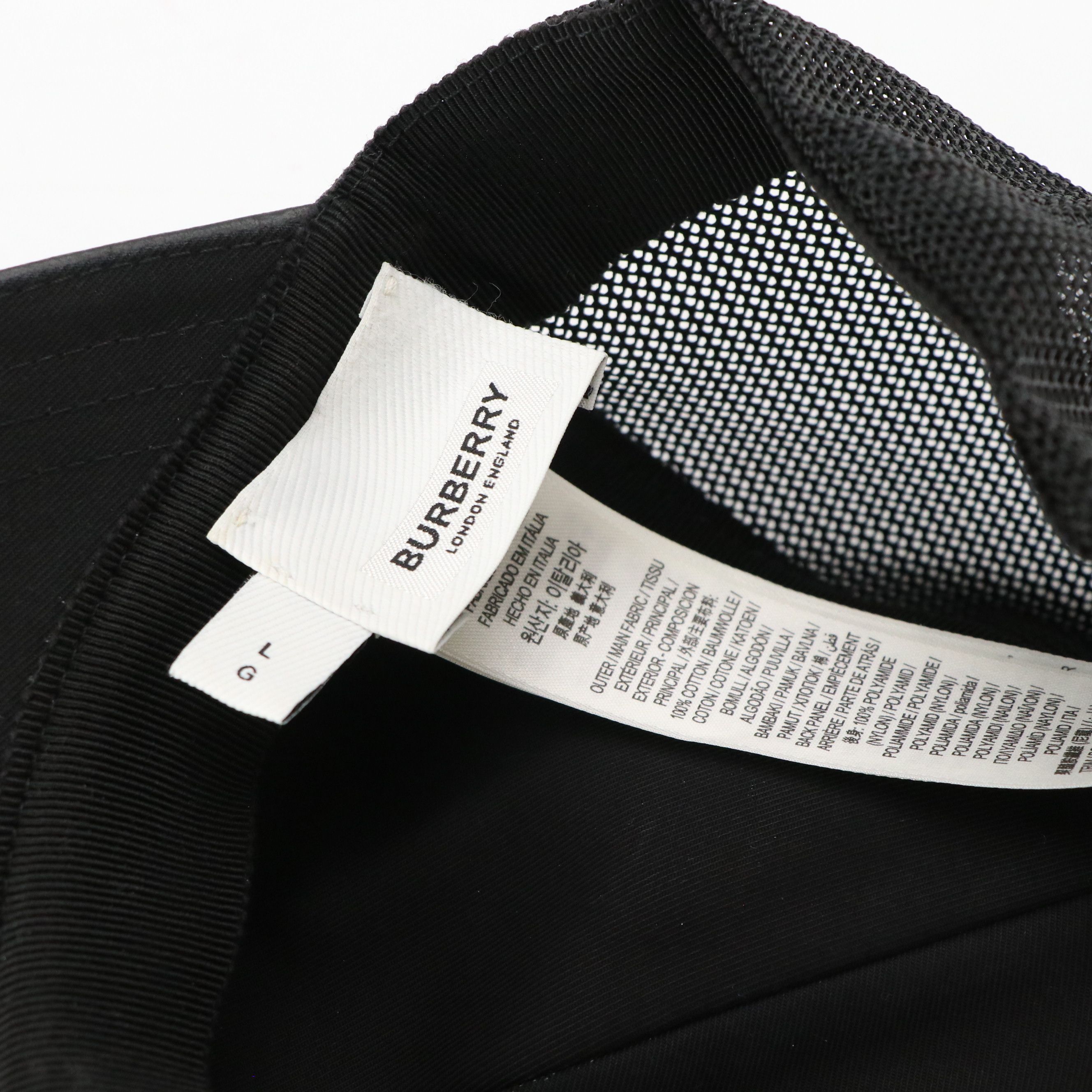 Burberry Black Canvas and Mesh Baseball Cap