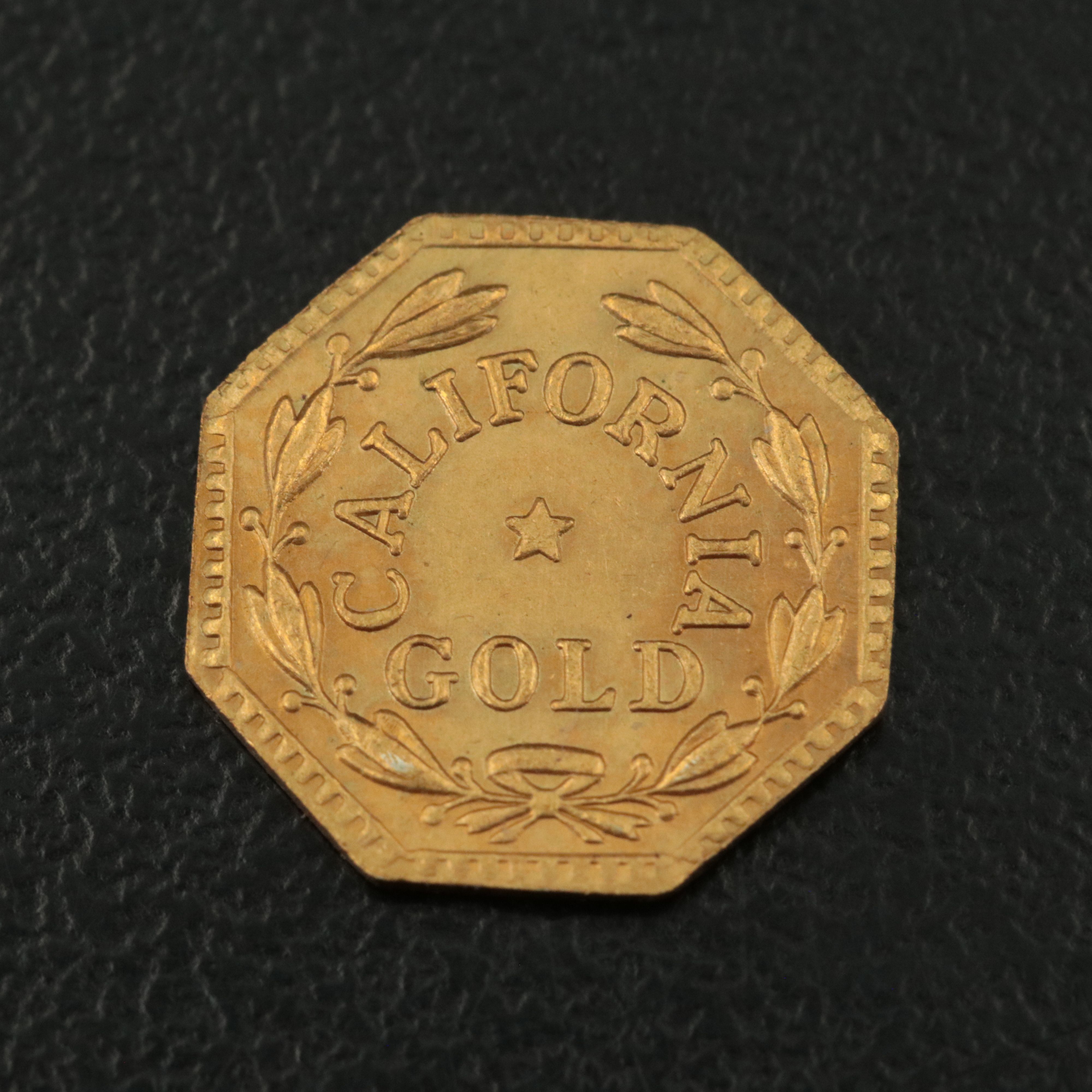 1859 Souvenir California Fractional Gold Coin (THERE IS NO GOLD IN THIS COIN)