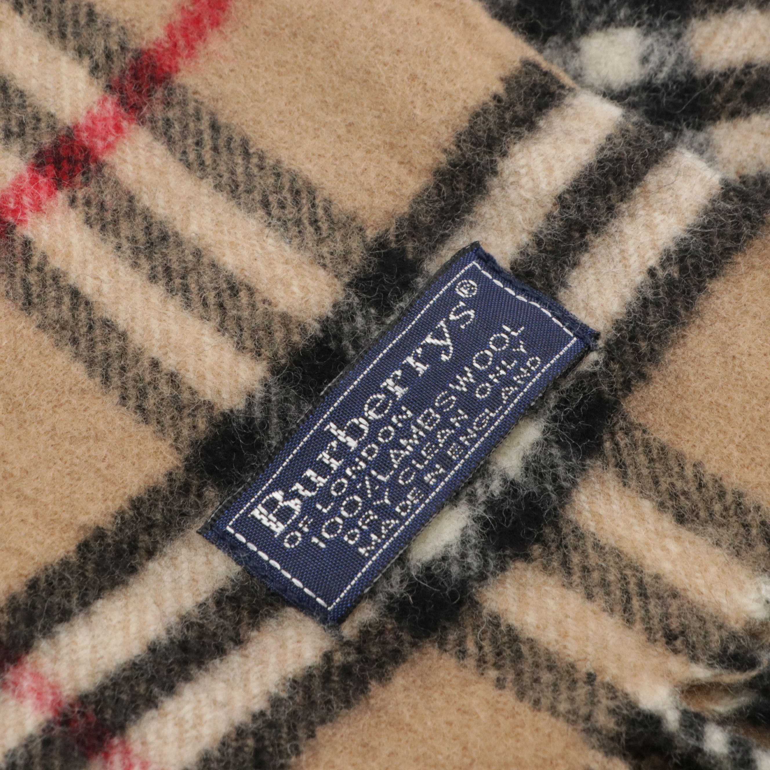 Burberrys House Check Lambswool Fringe Scarf