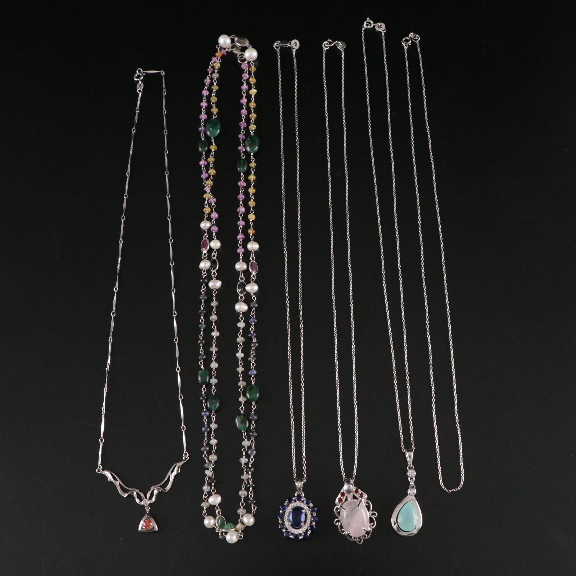 14 Assorted Sterling Silver Rings and Necklaces