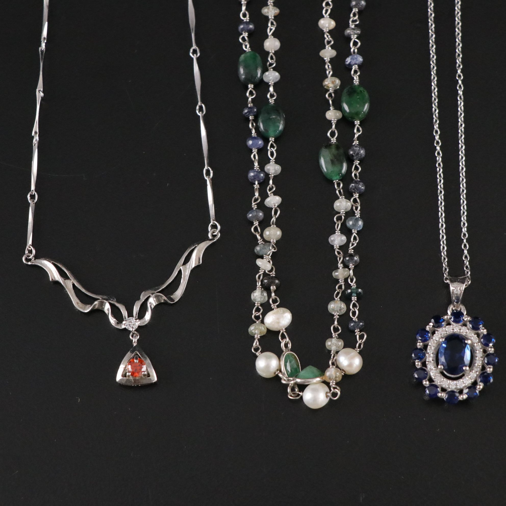 14 Assorted Sterling Silver Rings and Necklaces