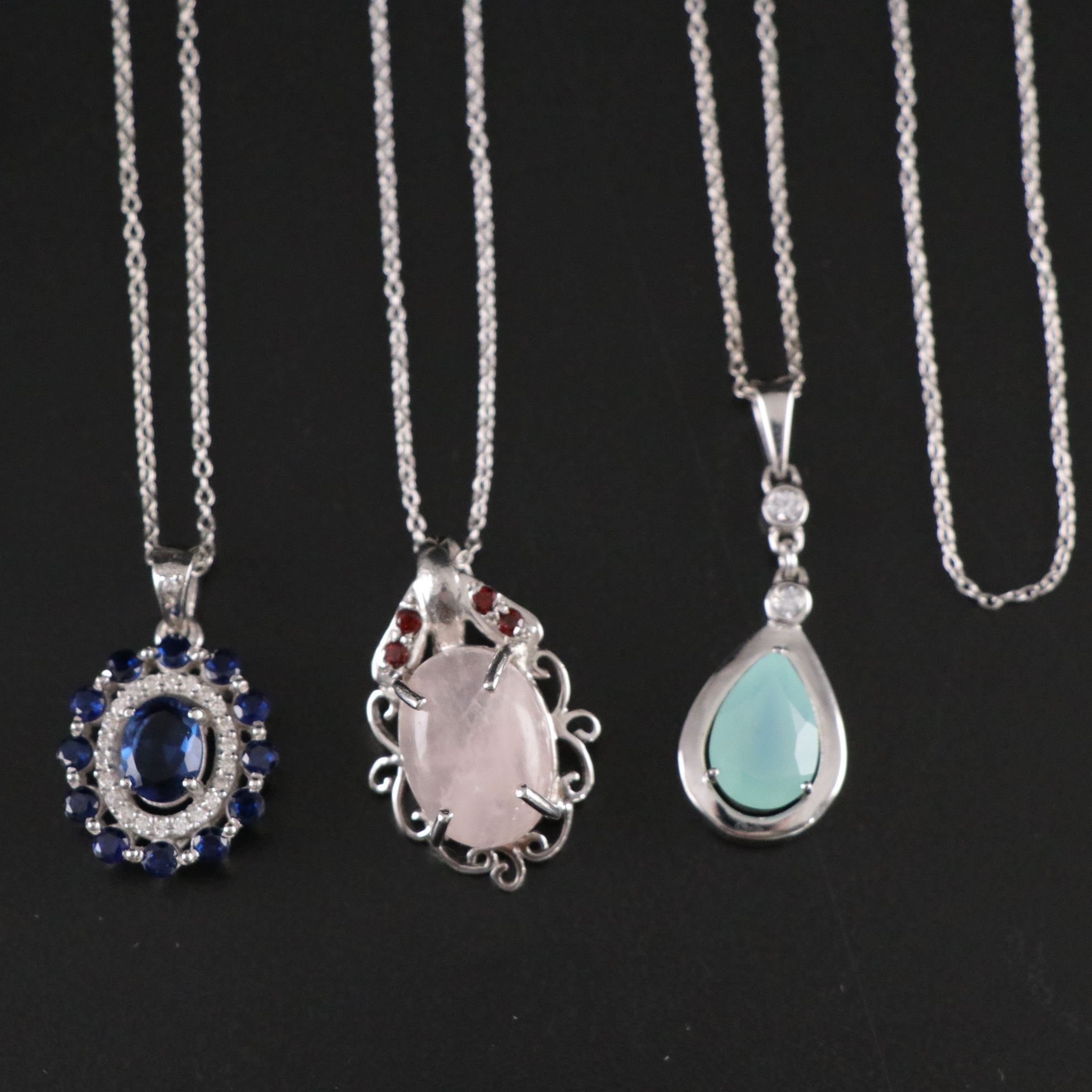 14 Assorted Sterling Silver Rings and Necklaces