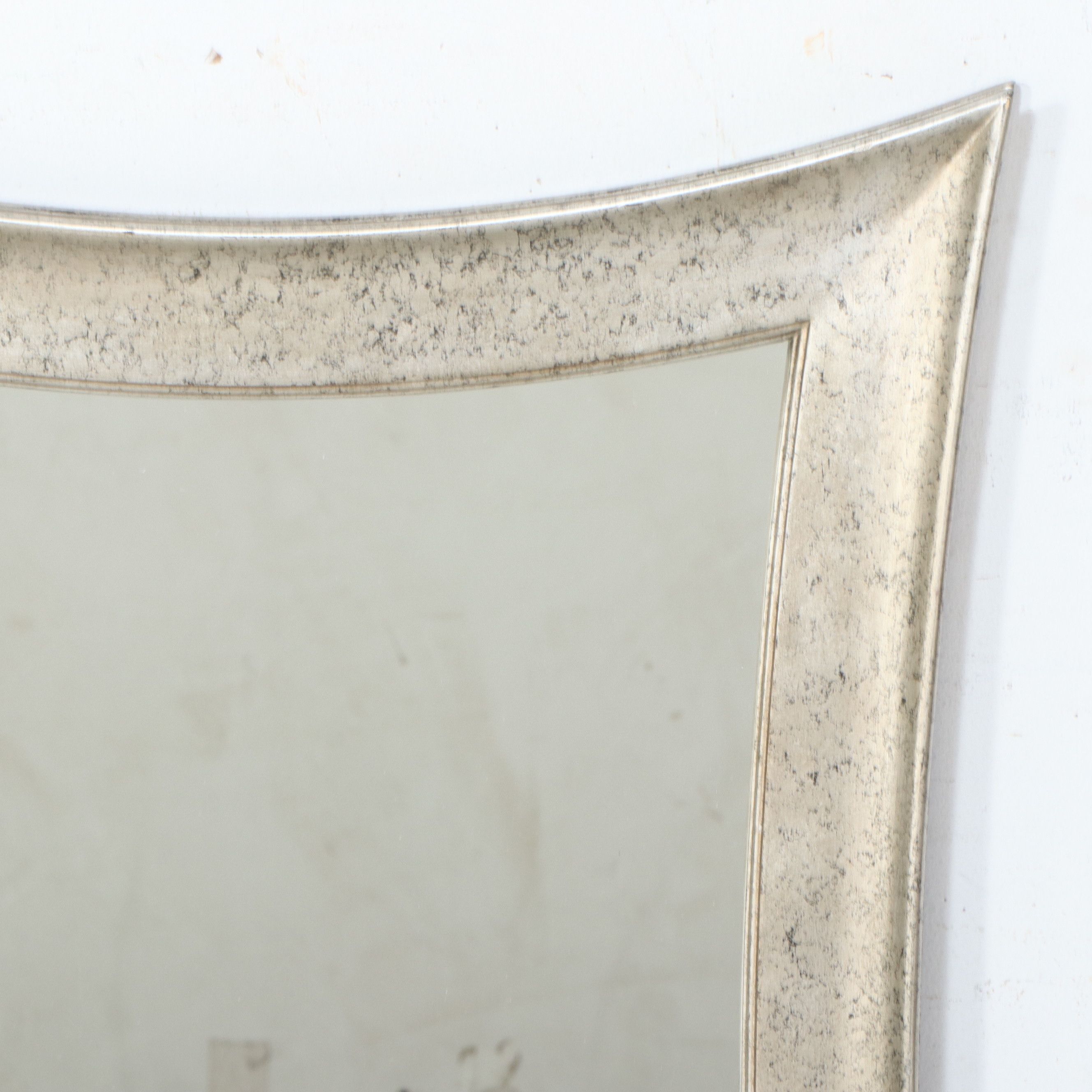 Distressed Silver Finished Hour Glass Mirror