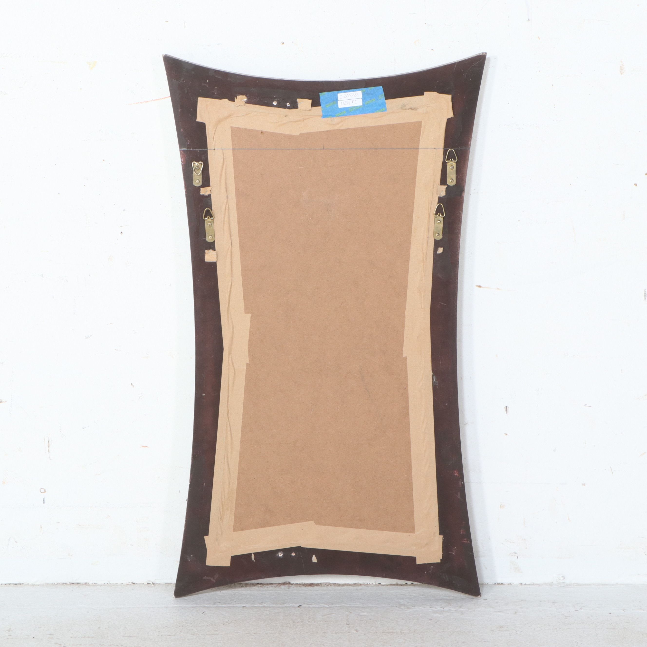 Distressed Silver Finished Hour Glass Mirror