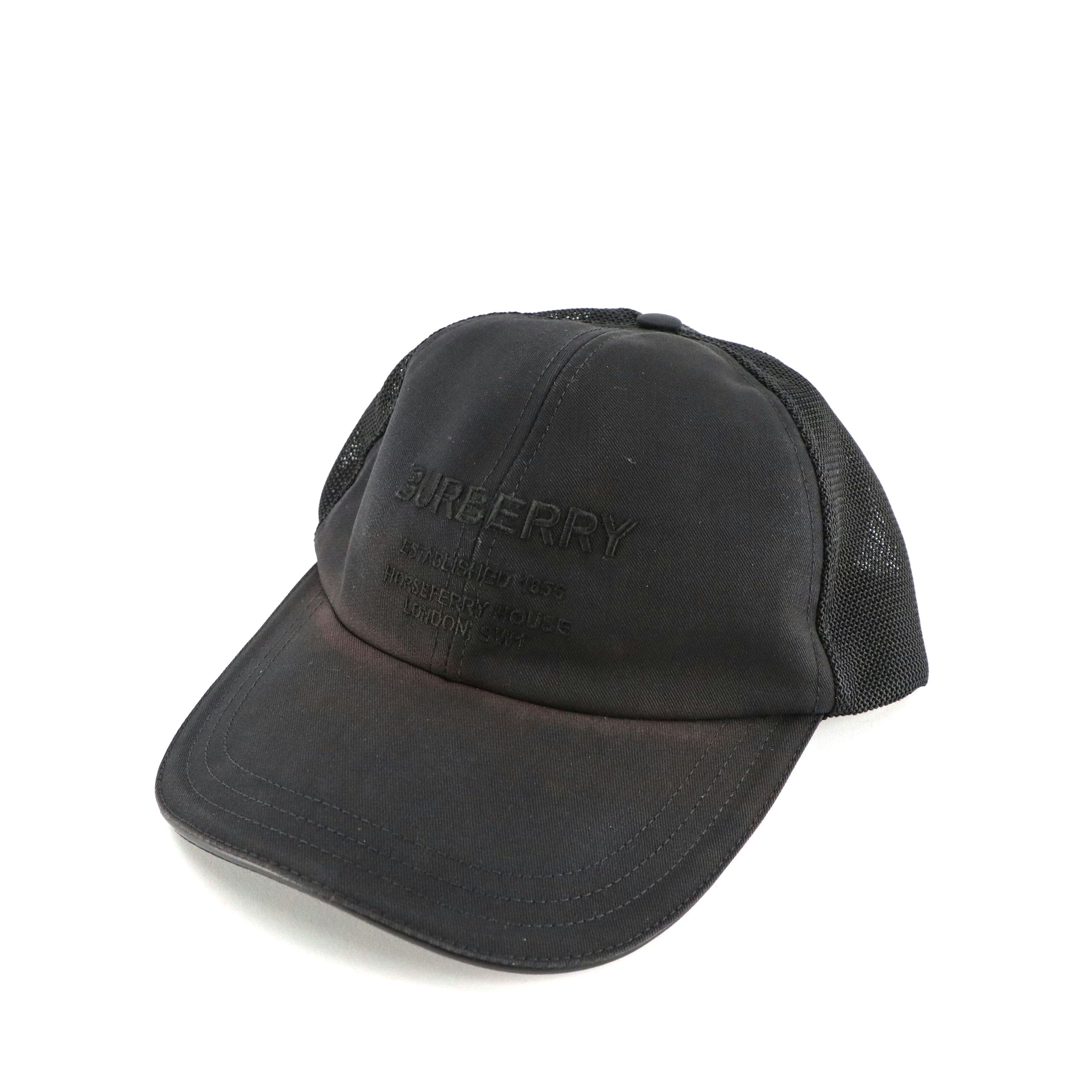 Burberry Black Canvas and Mesh Baseball Cap
