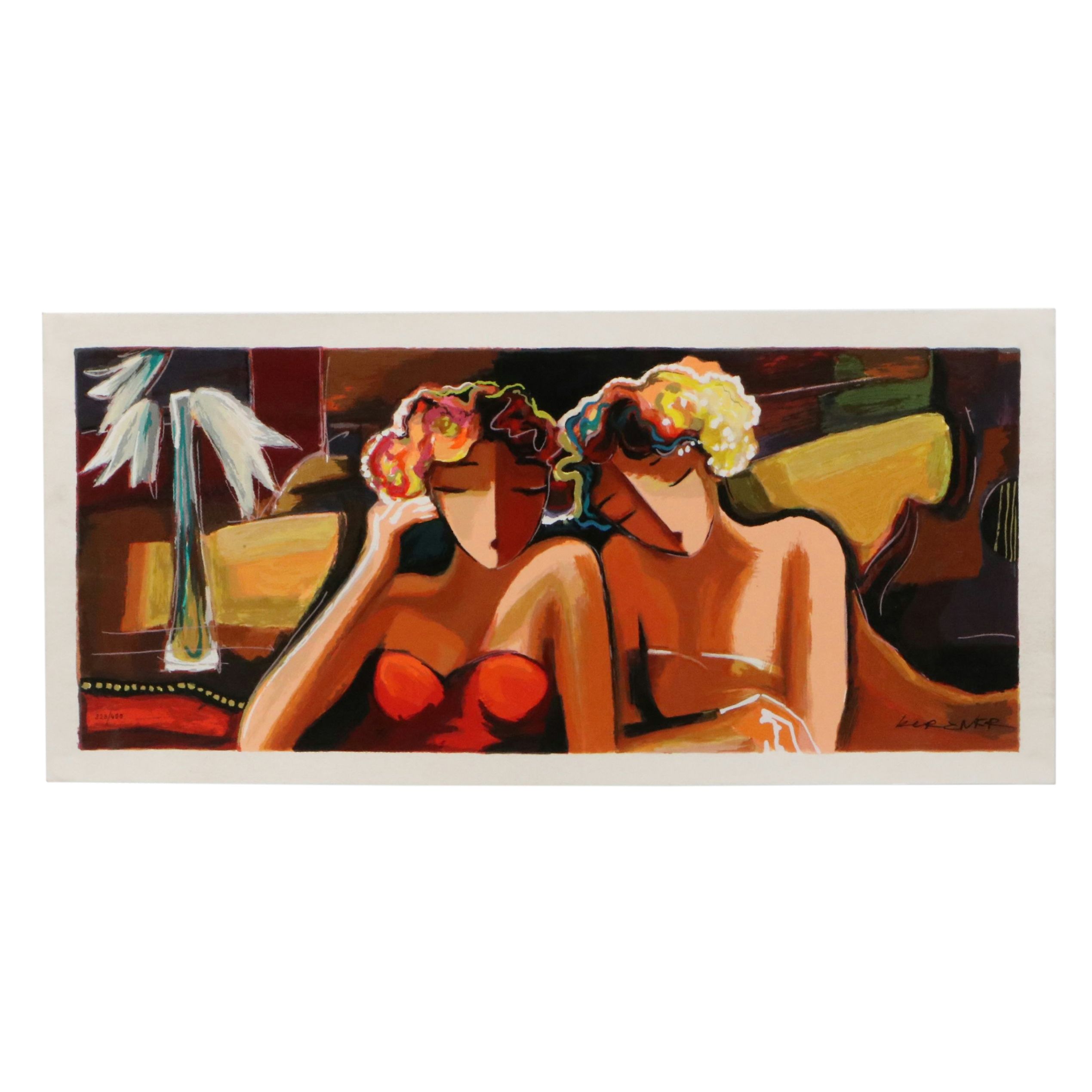 Michael Kerzner Serigraph "Sisters," Late 20th to 21st Century