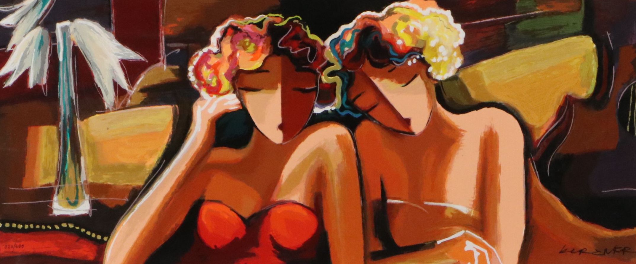 Michael Kerzner Serigraph "Sisters," Late 20th to 21st Century
