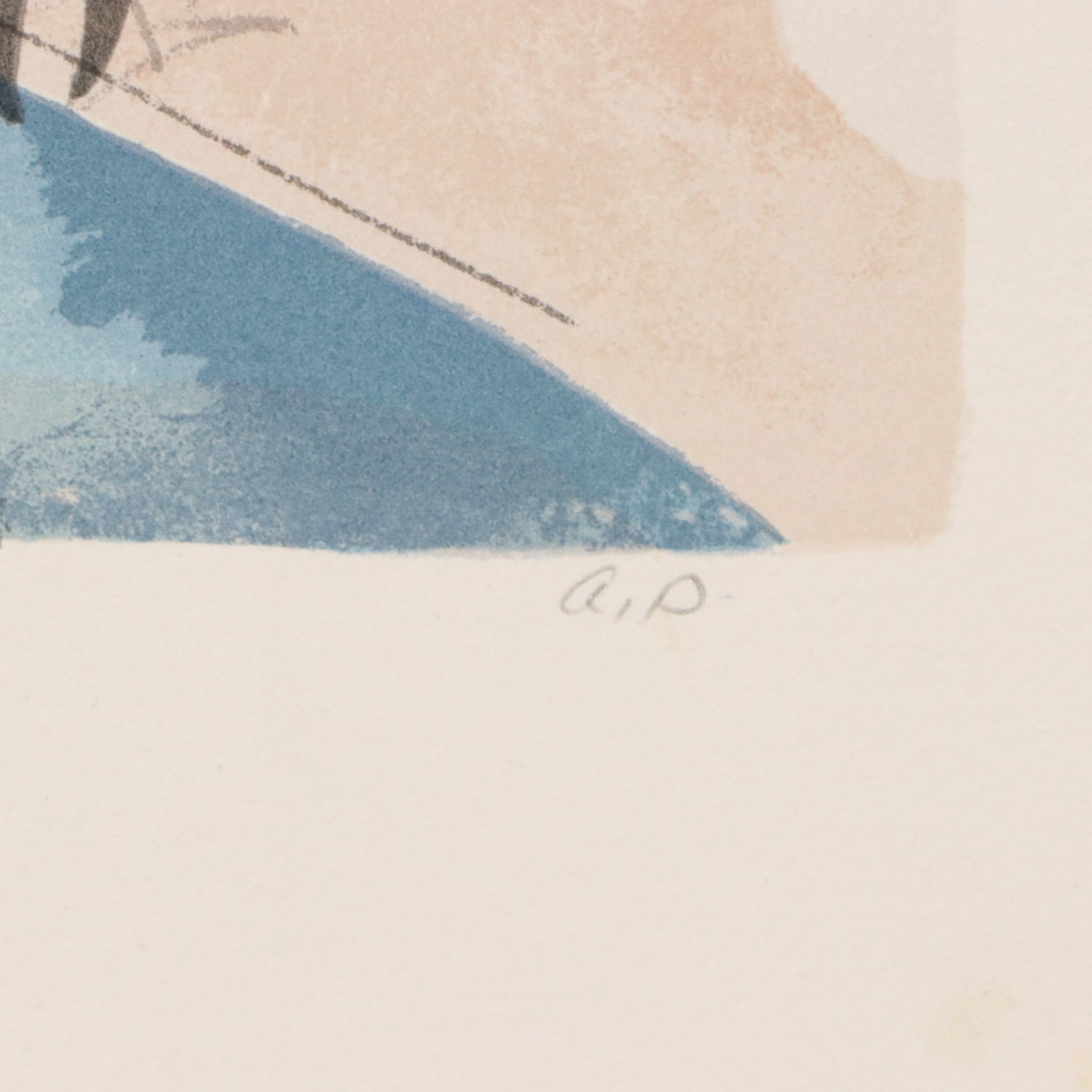 Shimshon Holtzman Color Lithograph "Cafe on the Sea of Galilee," Late 20th C.