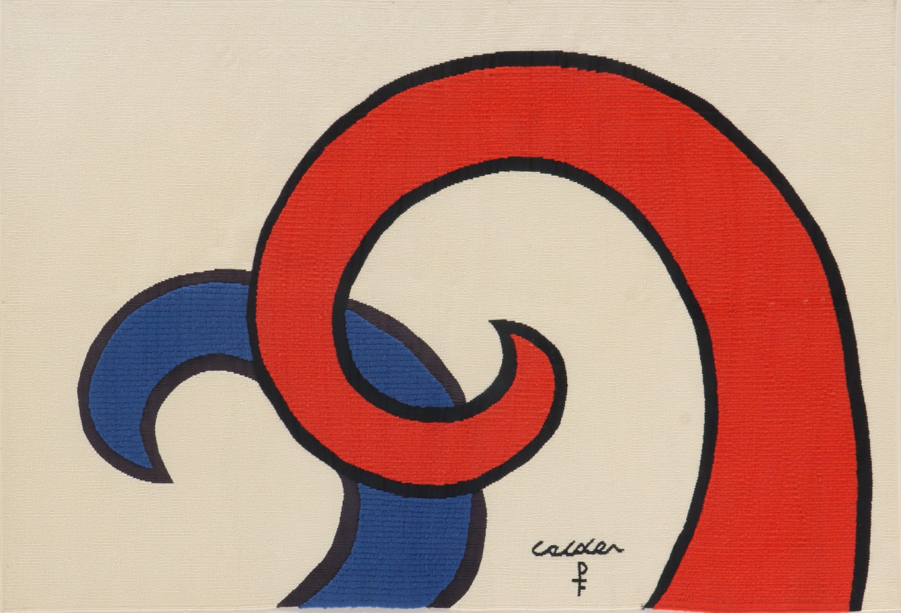 After Alexander Calder Wool Tapestry "Les Vagues," 1975