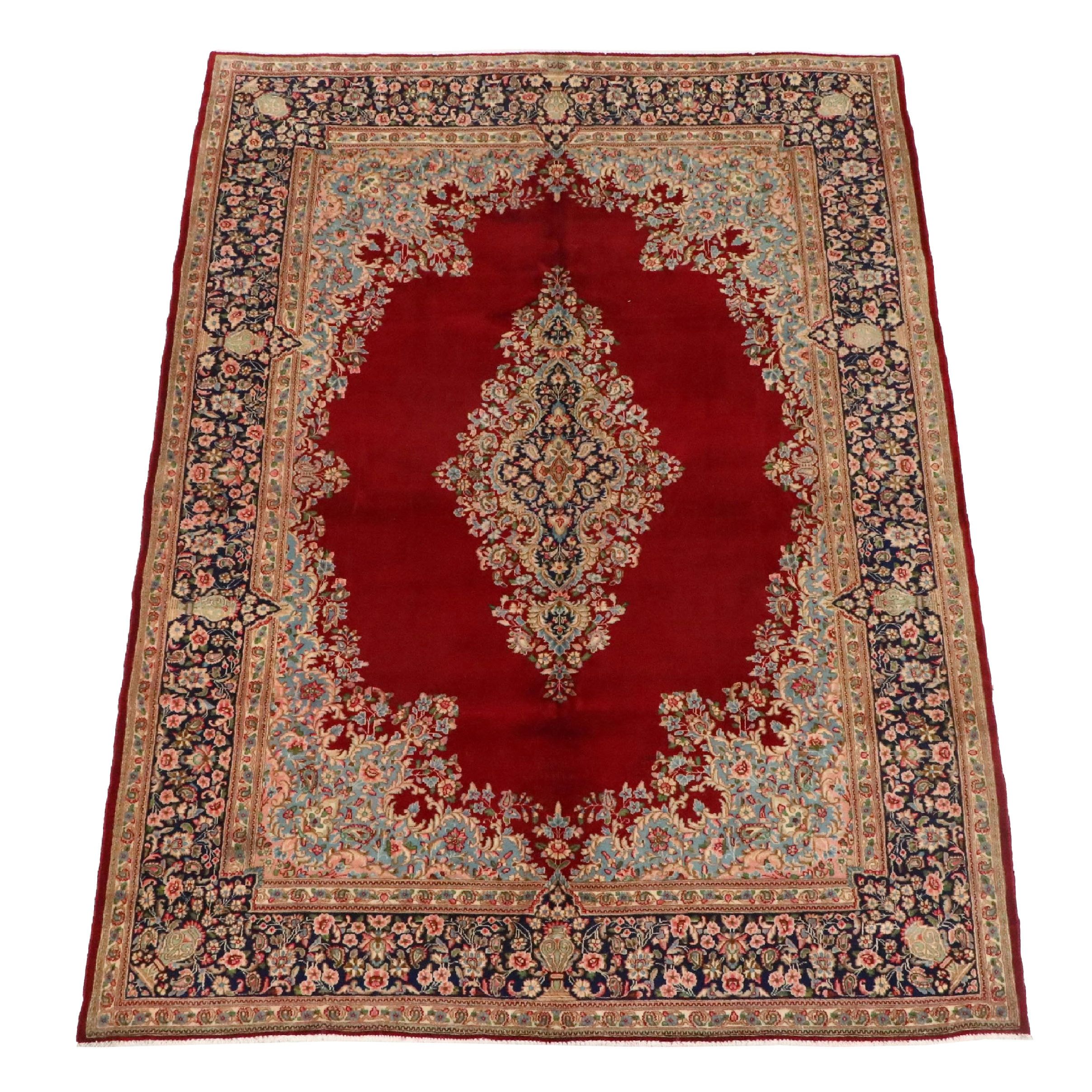 6'10 x 9'6 Hand-Knotted Persian Kerman Area Rug