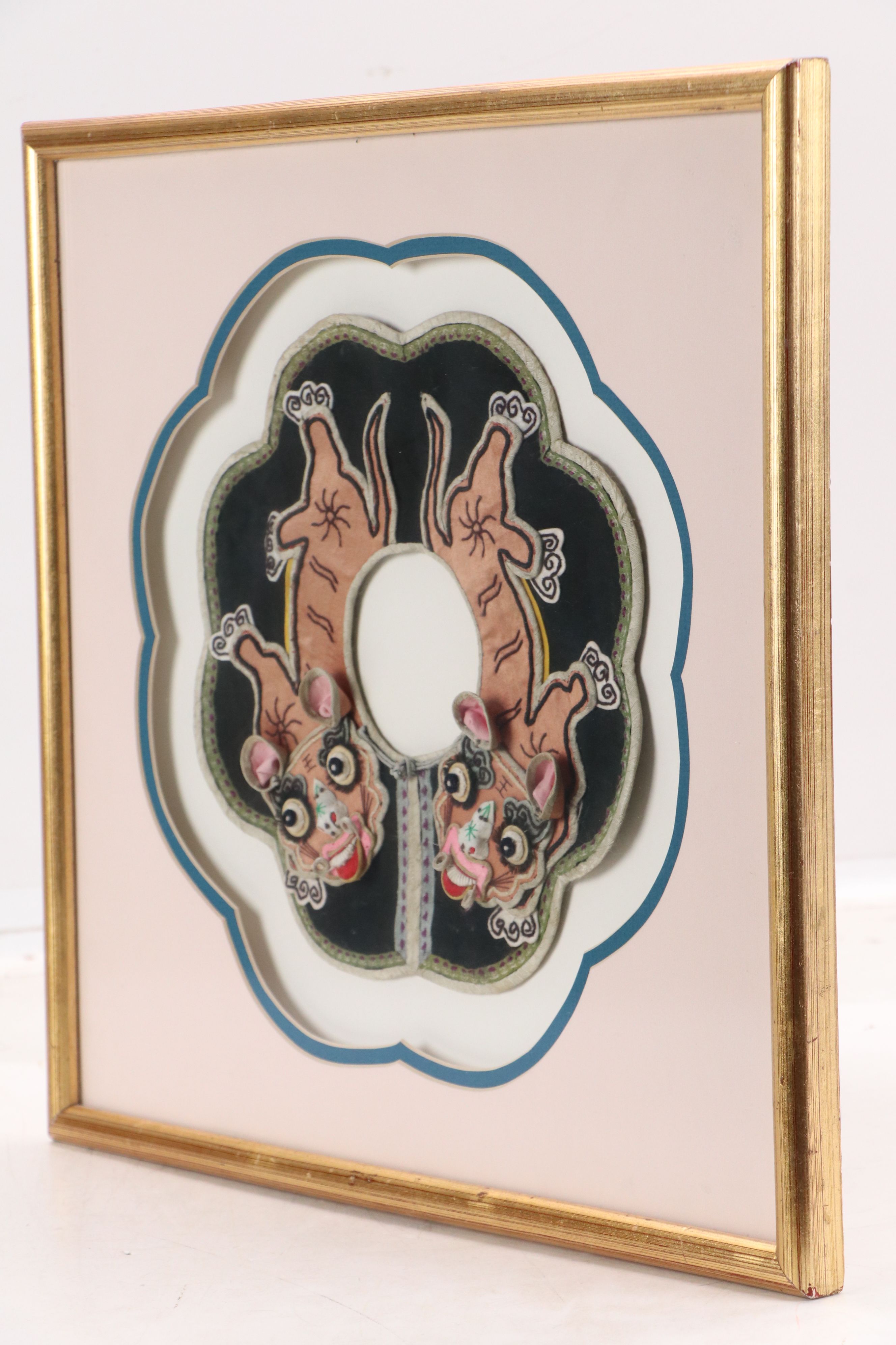 Chinese Late Qing Dynasty Embroidered Silk Children's Cloud Collar