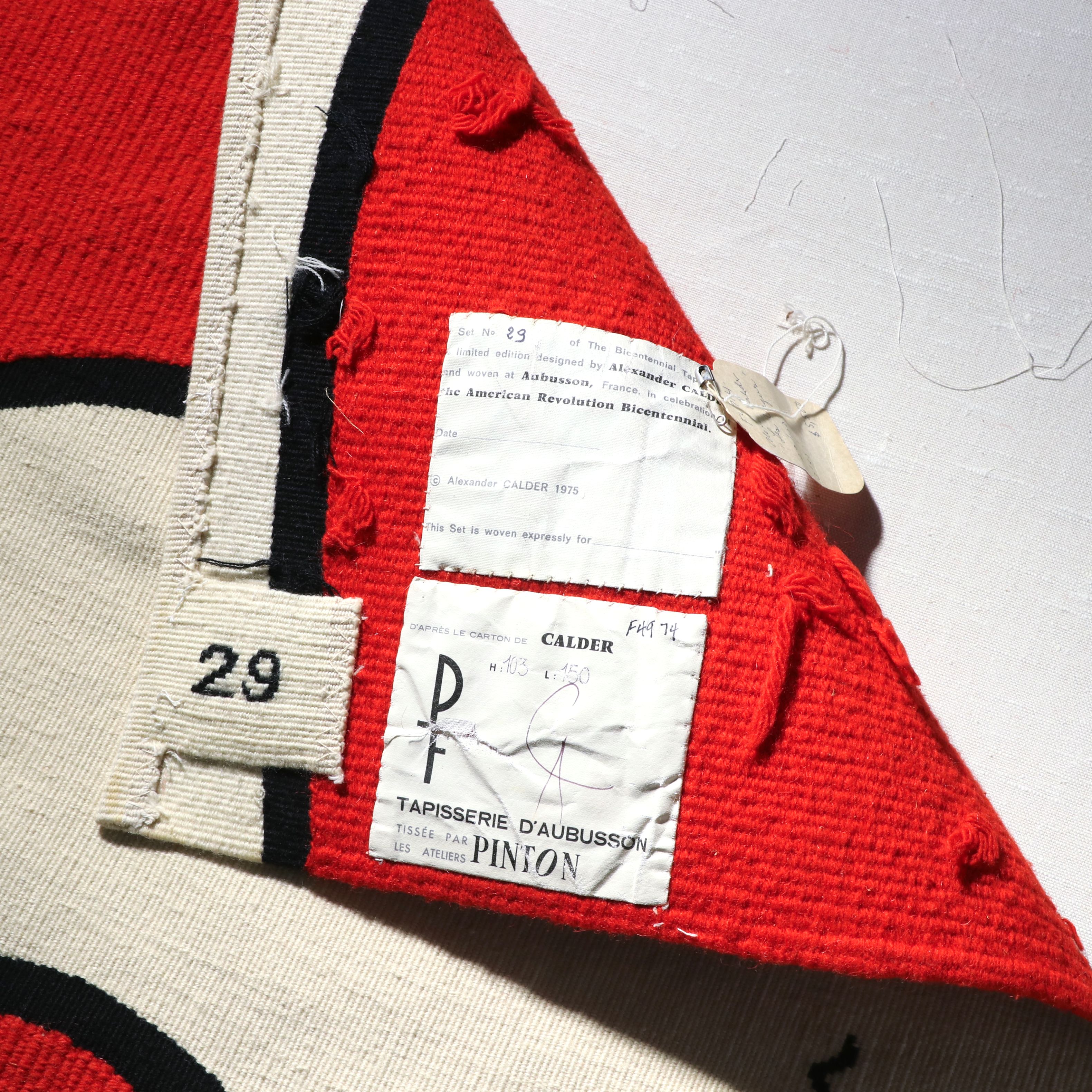 After Alexander Calder Wool Tapestry "Les Vagues," 1975